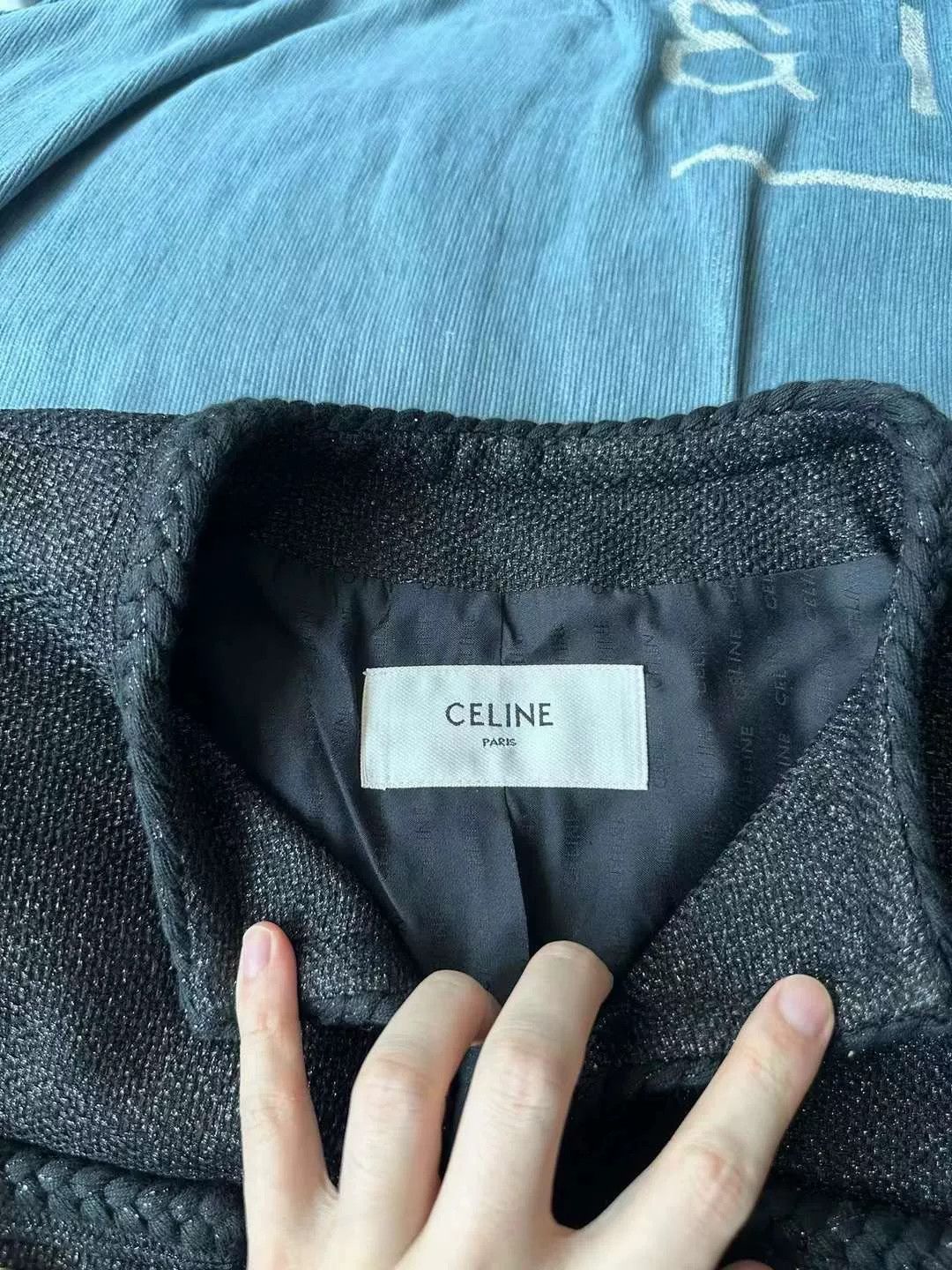 Celine Celine Black Tweed Gold Button Coat Size S / US 4 / IT 40 - 4 Thumbnail