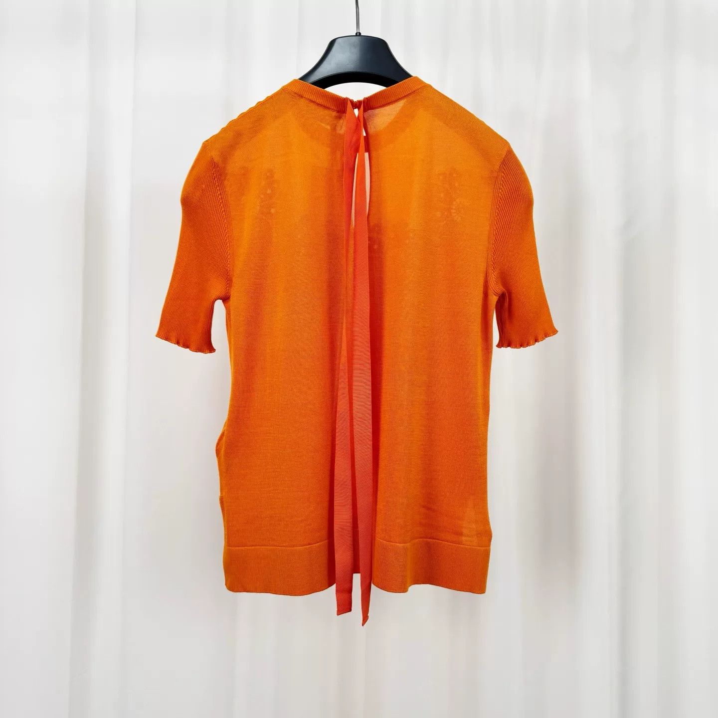 Fendi Fendi Orange Embroidered Bow Knit Short-Sleeve Size S / US 4 / IT 40 - 2 Thumbnail