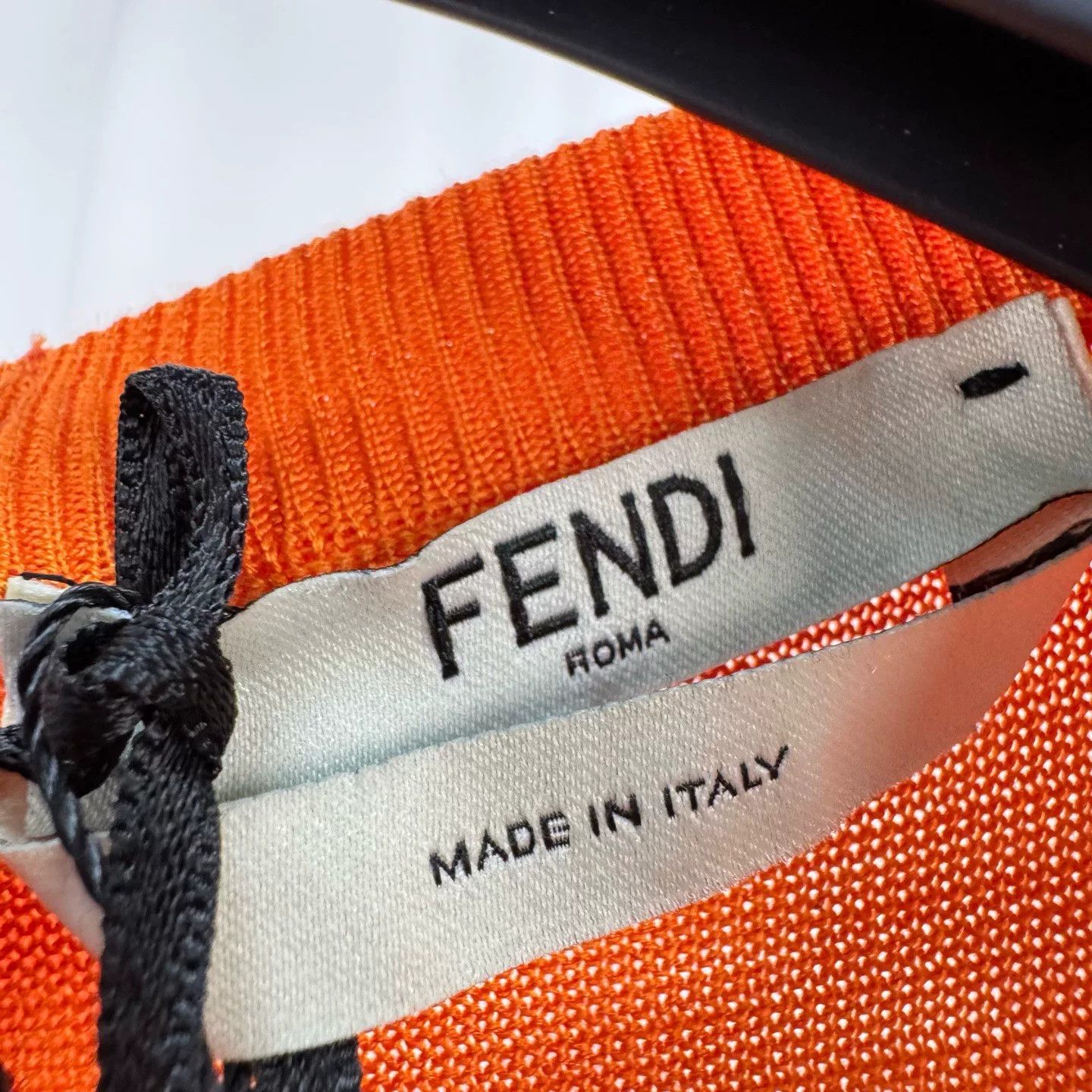 Fendi Fendi Orange Embroidered Bow Knit Short-Sleeve Size S / US 4 / IT 40 - 4 Thumbnail
