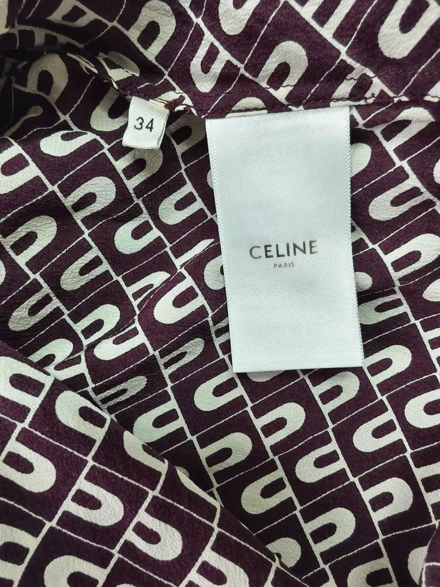 Celine Celine Black White Print Silk Ruffled Shirt Size XXS / US 00 / IT 34 - 4 Thumbnail