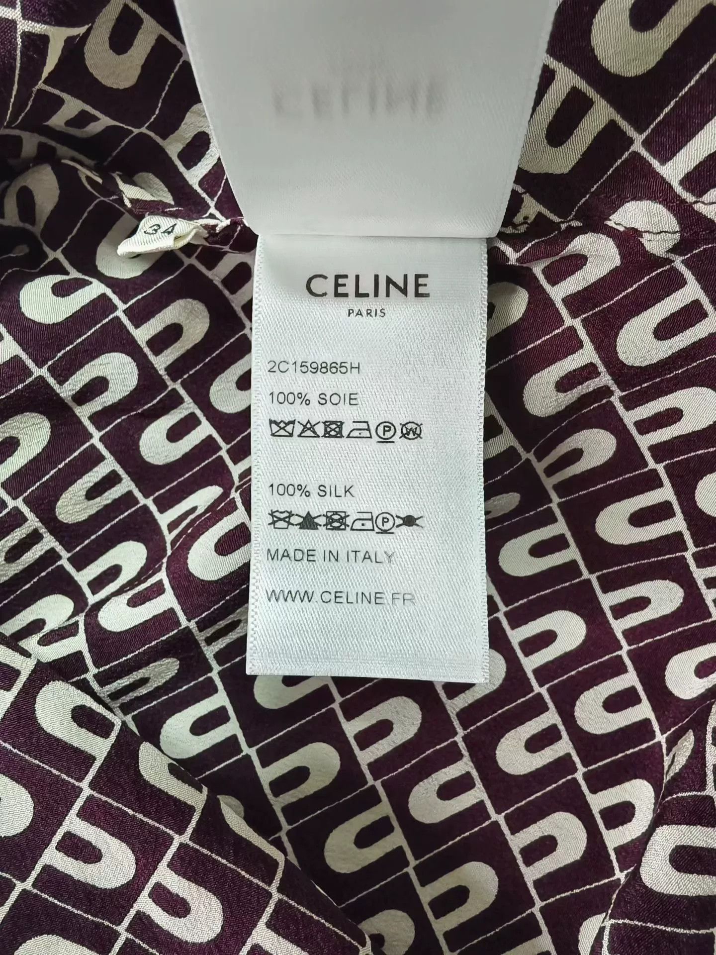 Celine Celine Black White Print Silk Ruffled Shirt Size XXS / US 00 / IT 34 - 5 Thumbnail