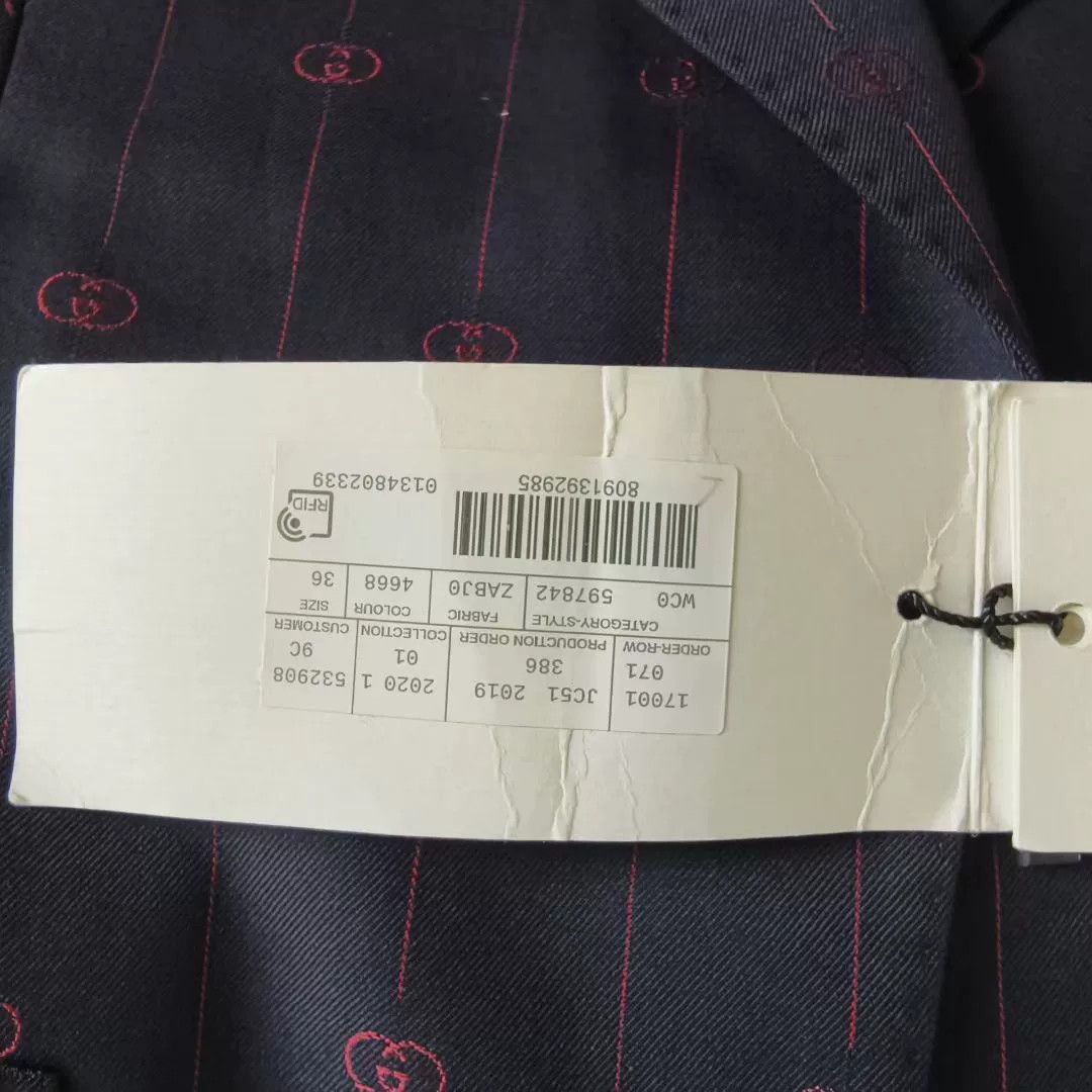 Gucci Gucci Deep Blue All-Over Print Single-Button Blazer Size XS / US 0-2 / IT 36-38 - 6 Thumbnail