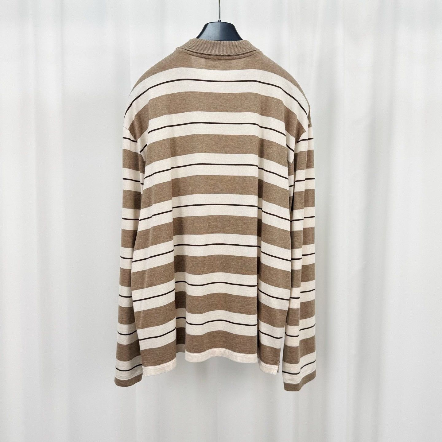 Miu Miu Miu Miu 25SS Beige Stripe Embroidered Polo Size S / US 4 / IT 40 - 2 Thumbnail
