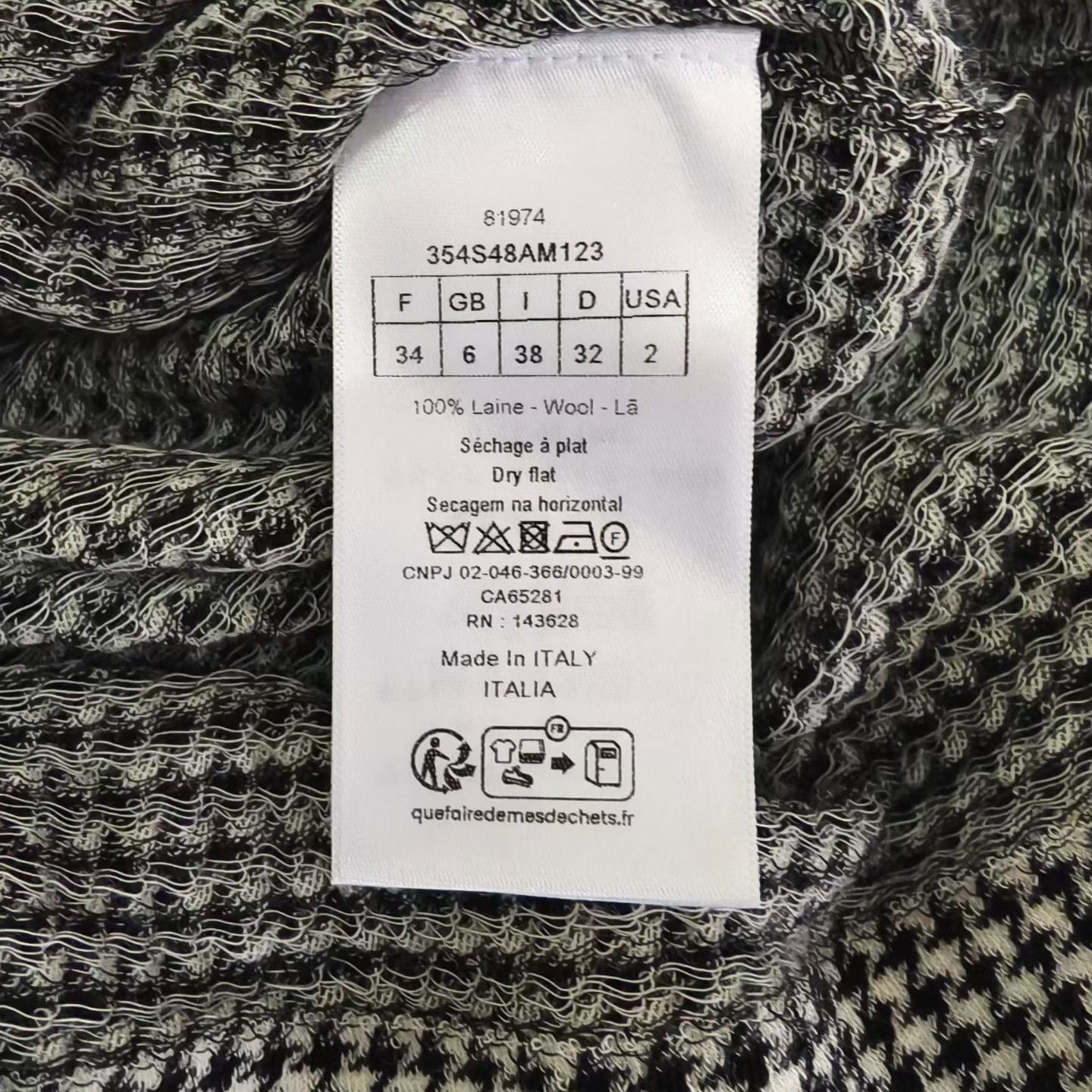 Dior Dior Houndstooth Bow Collar Wool Sweater Size XXS / US 00 / IT 34 - 4 Thumbnail