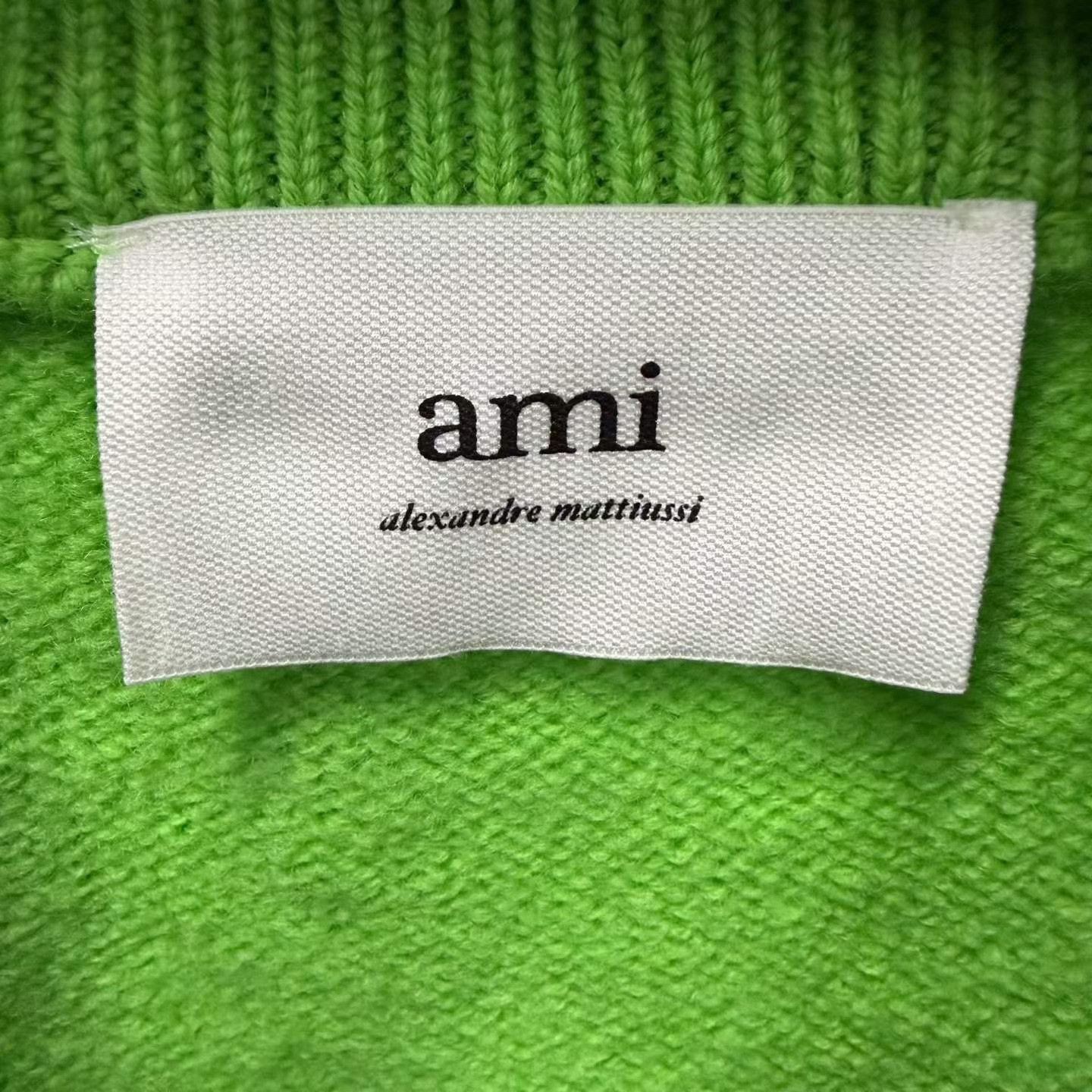 AMI Ami Avocado Green Wool Knit Cardigan Size M / US 6-8 / IT 42-44 - 4 Thumbnail