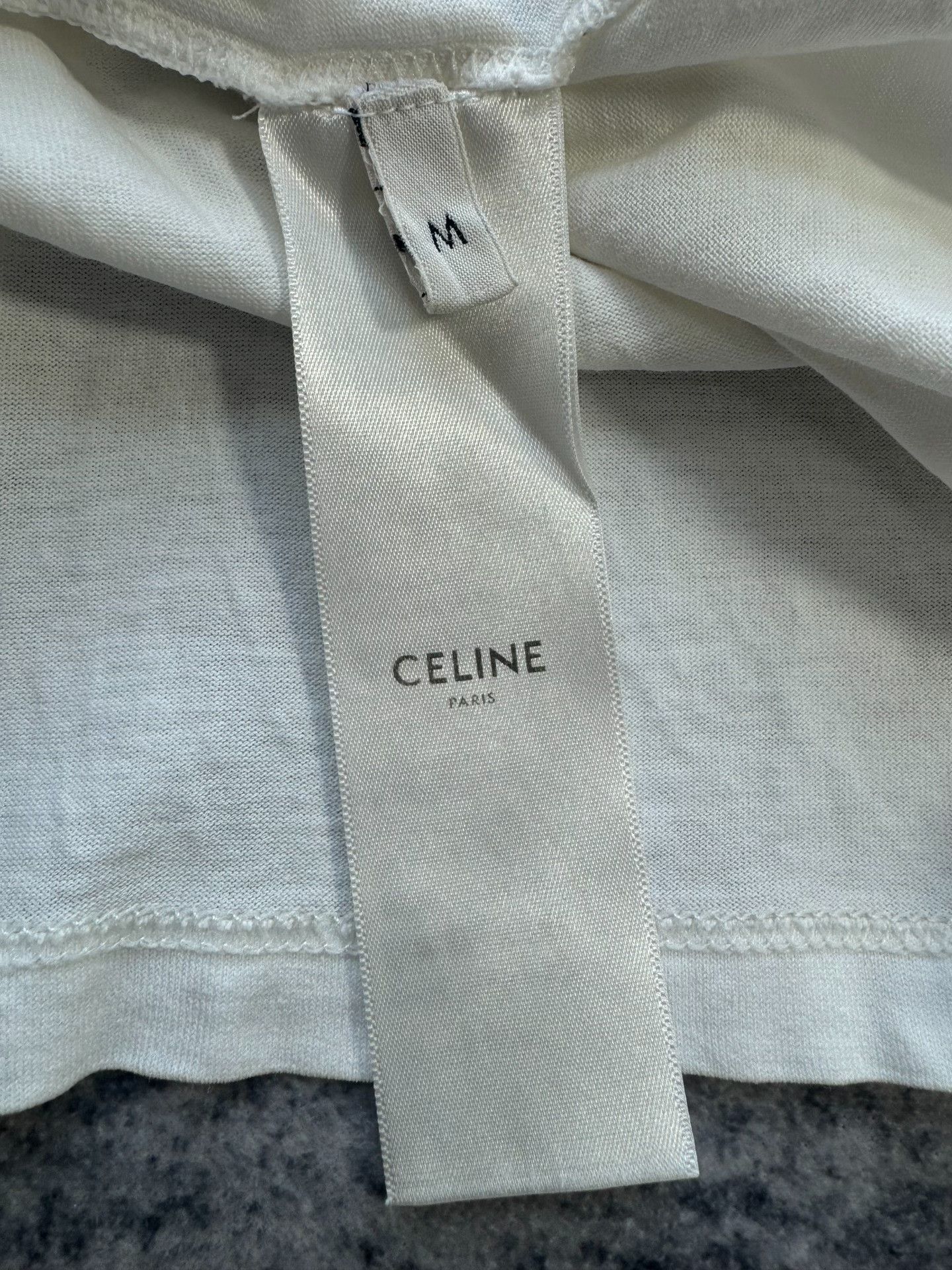 Celine Celine White Triomphe Short Sleeve Size M / US 6-8 / IT 42-44 - 8 Thumbnail