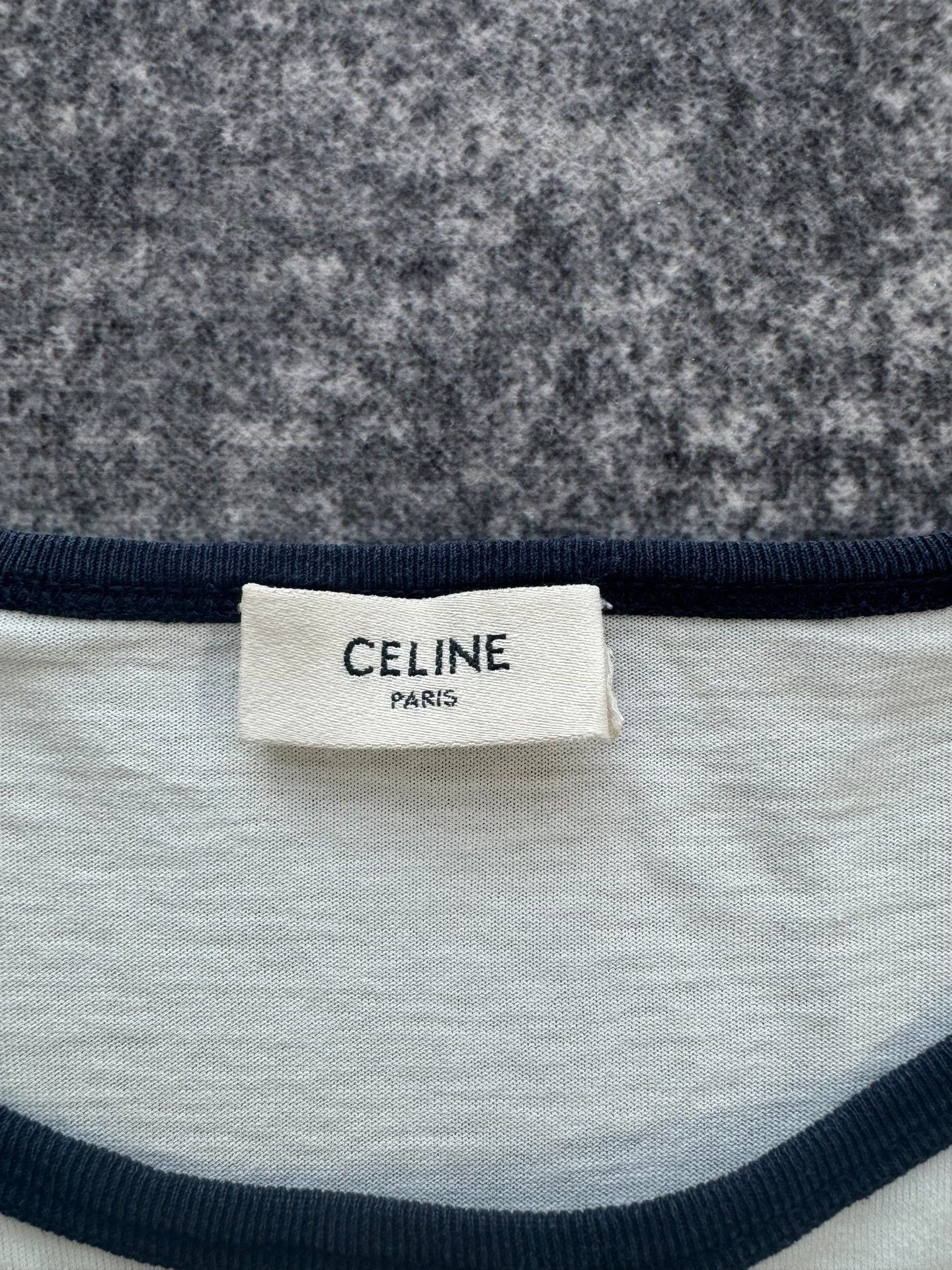 Celine Celine White Triomphe Short Sleeve Size M / US 6-8 / IT 42-44 - 3 Thumbnail