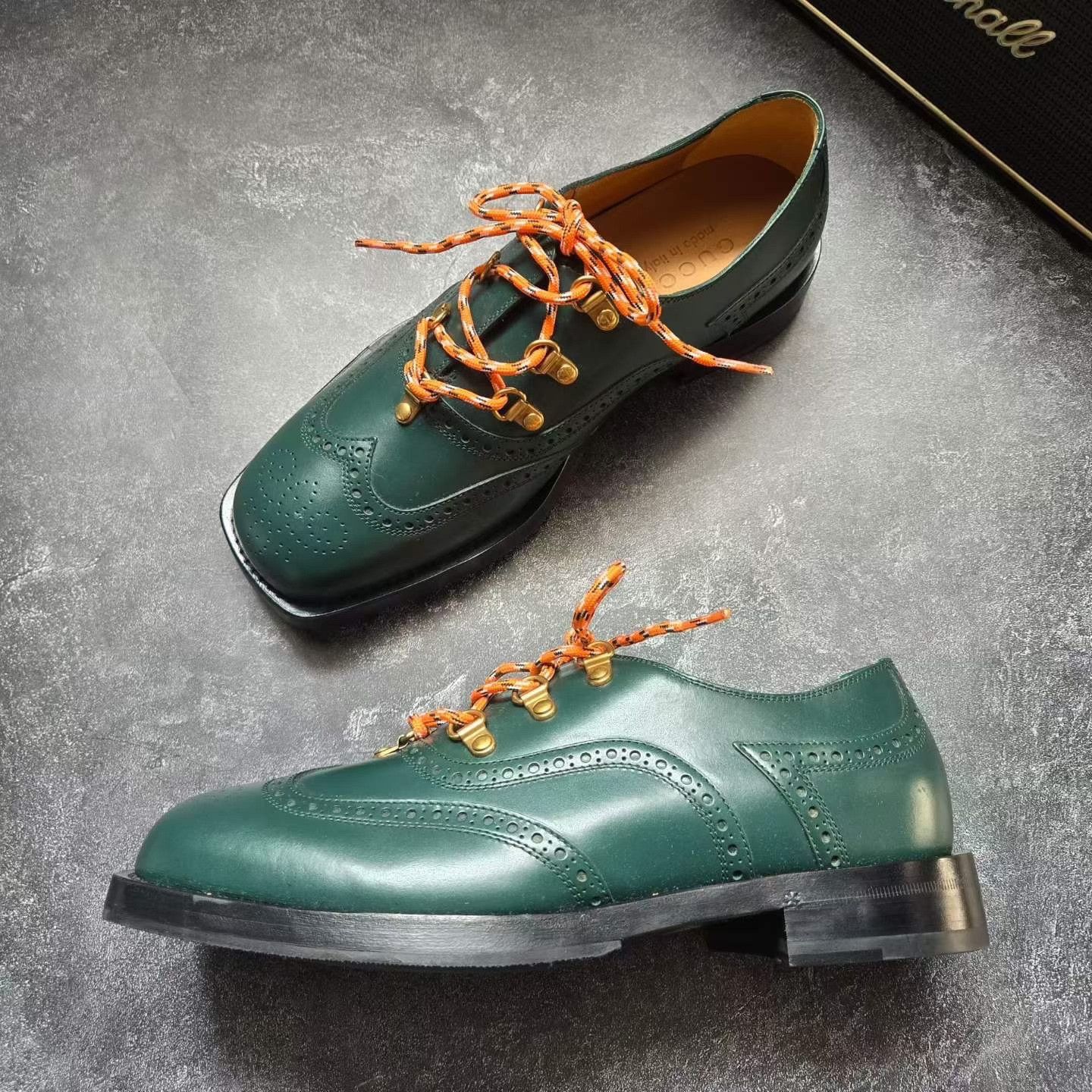 Gucci Gucci Green Embossed Leather Shoes Size US 8 / EU 41 - 4 Thumbnail