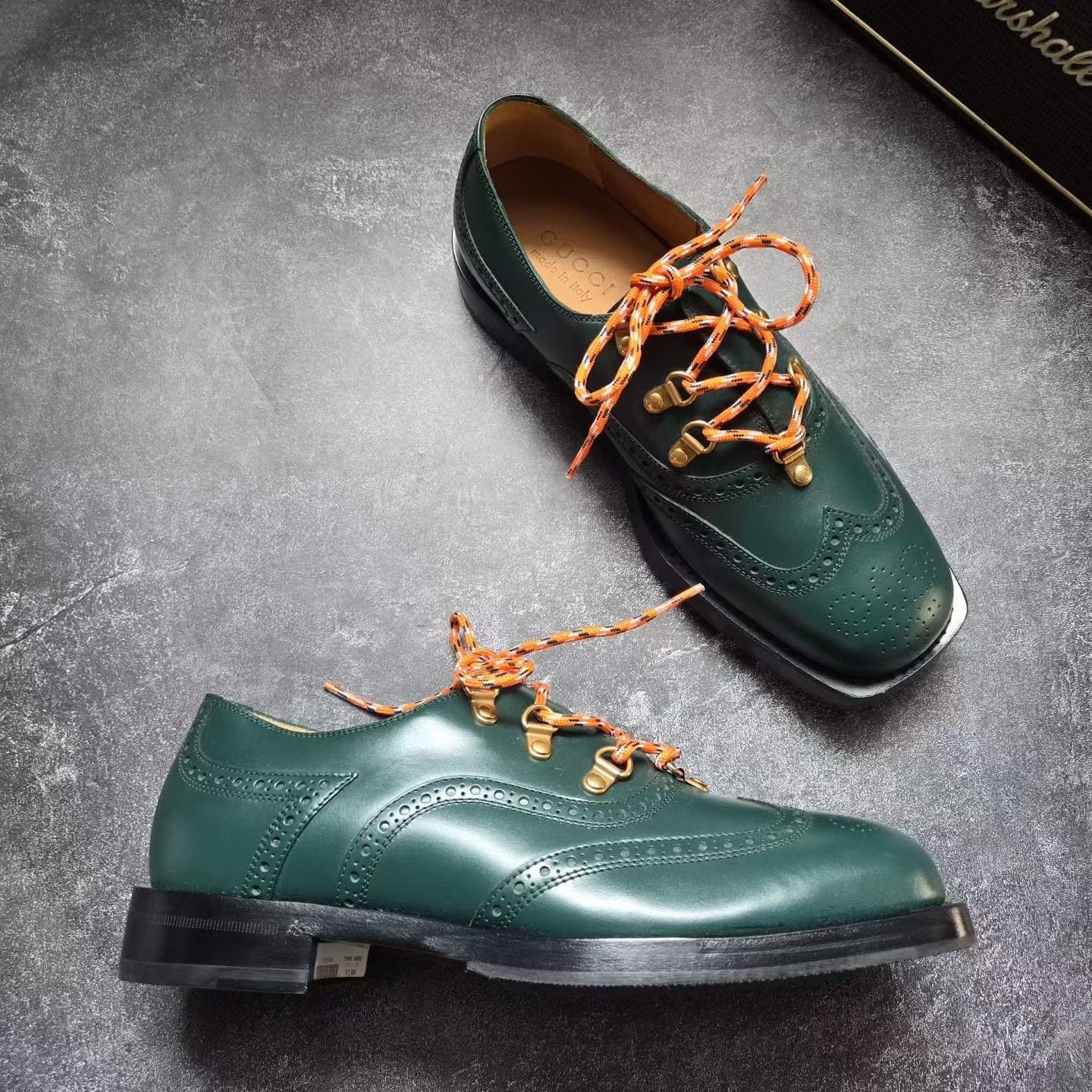 Gucci Gucci Green Embossed Leather Shoes Size US 8 / EU 41 - 6 Thumbnail