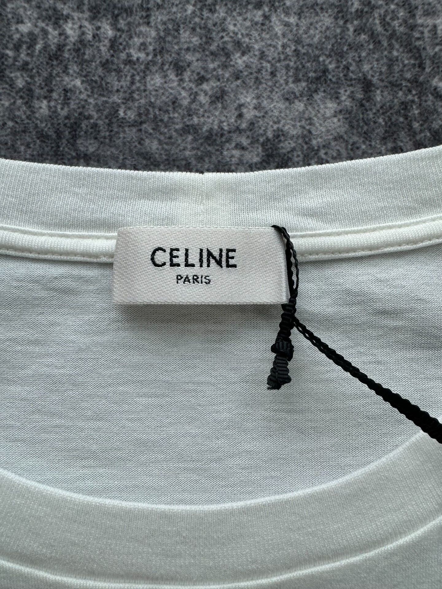 Celine Celine Red White Slogan Logo Fake Two-Piece Long Sleeve Size M / US 6-8 / IT 42-44 - 3 Thumbnail