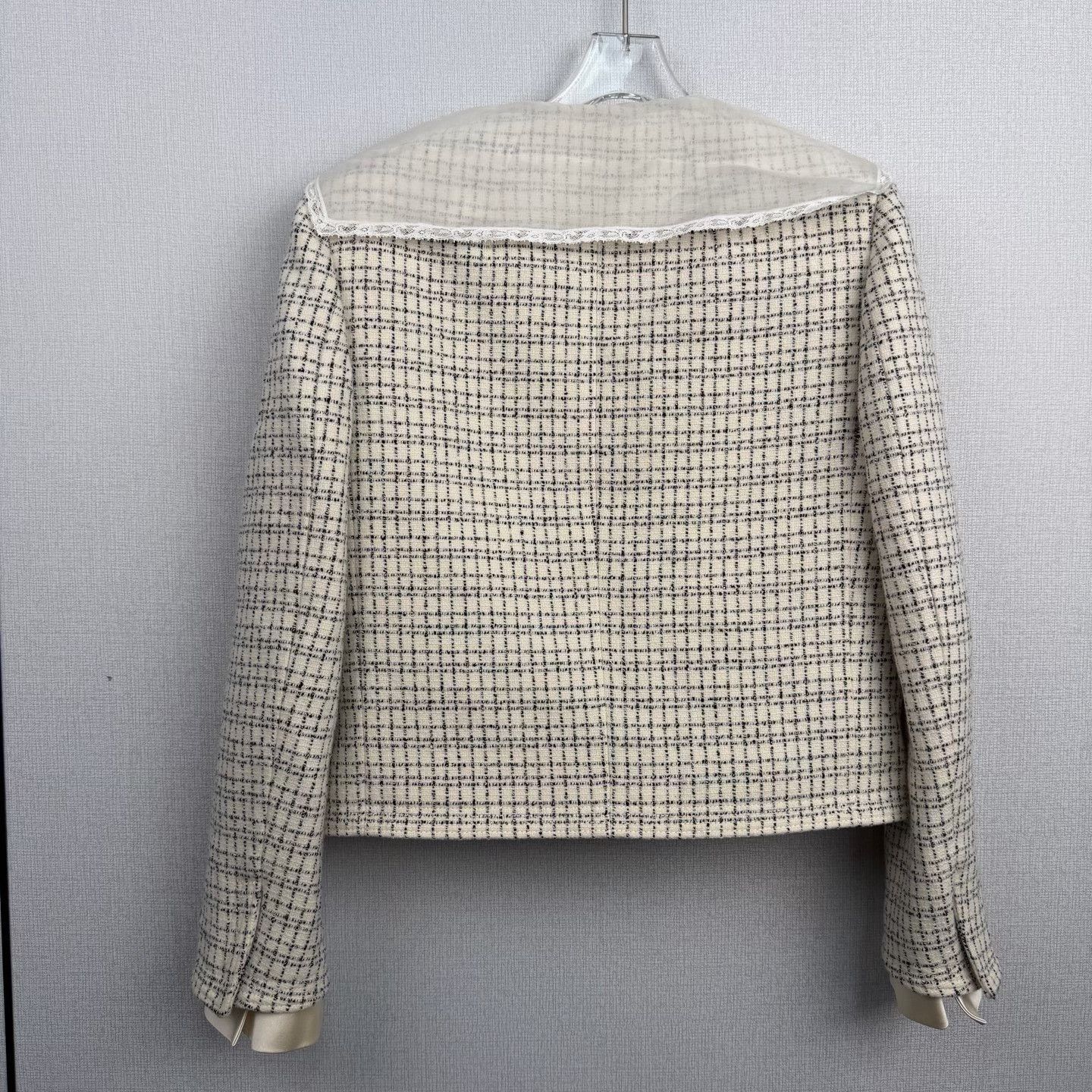 Miu Miu Miu Miu Bow Lace Collar Tweed Jacket Size S / US 4 / IT 40 - 2 Thumbnail