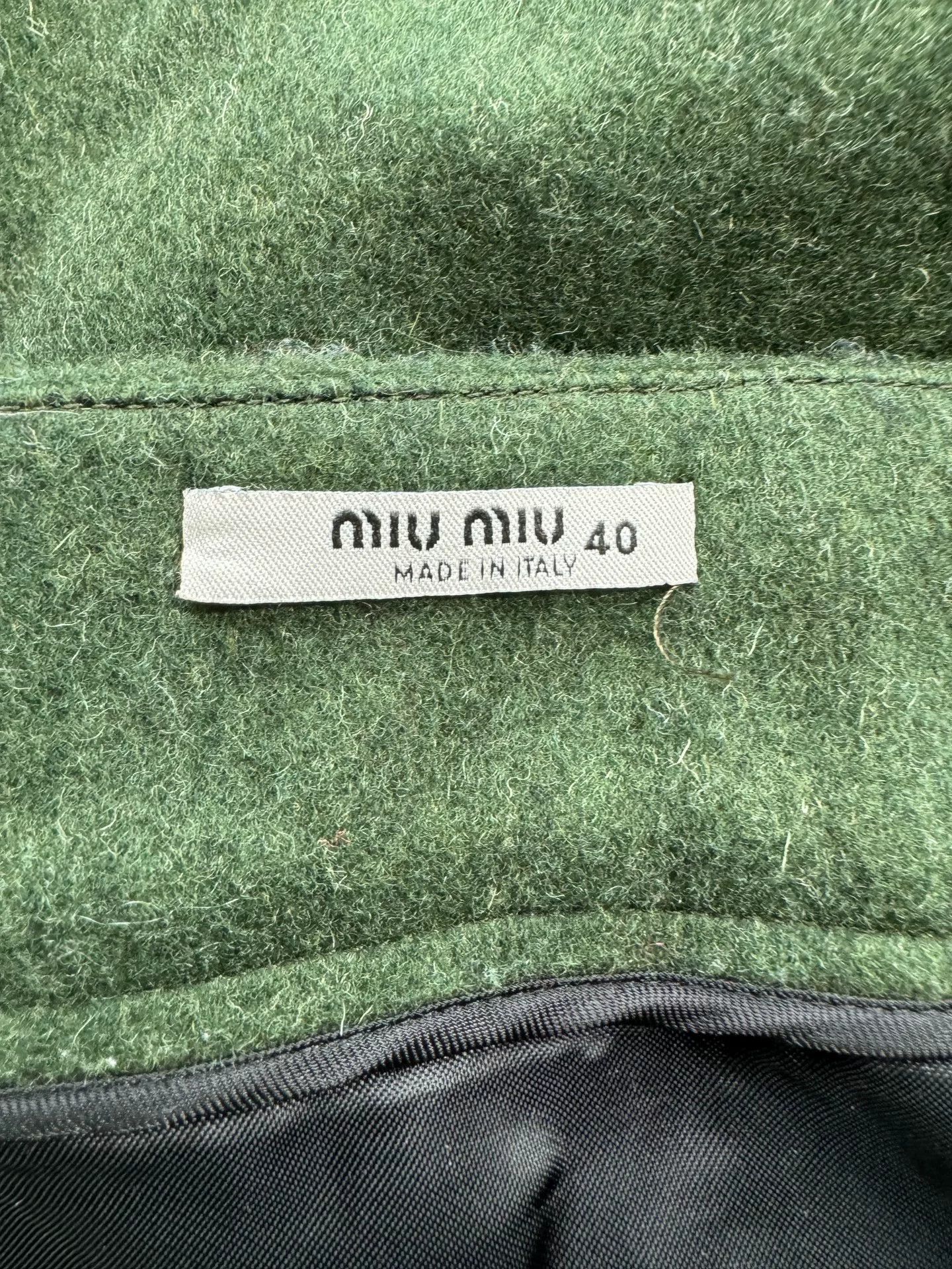 Miu Miu Miu Miu Green Bow Button Wool Skirt Size 40" / US 18 - 4 Thumbnail