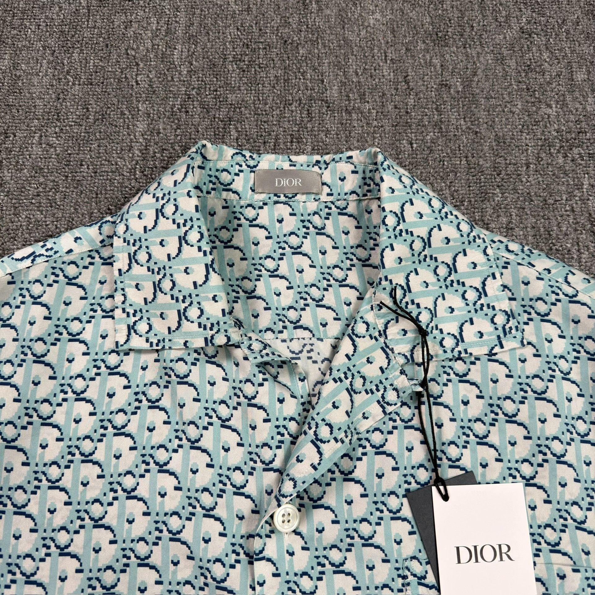Dior Dior Pixel Oblique Silk Short Sleeve Shirt US L Size US L / EU 52-54 / 3 - 3 Thumbnail