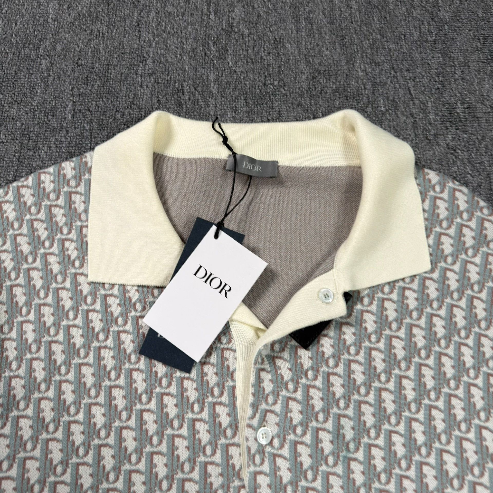 Dior Dior Oblique Print Knit Polo Shirt Size L Size US L / EU 52-54 / 3 - 3 Thumbnail