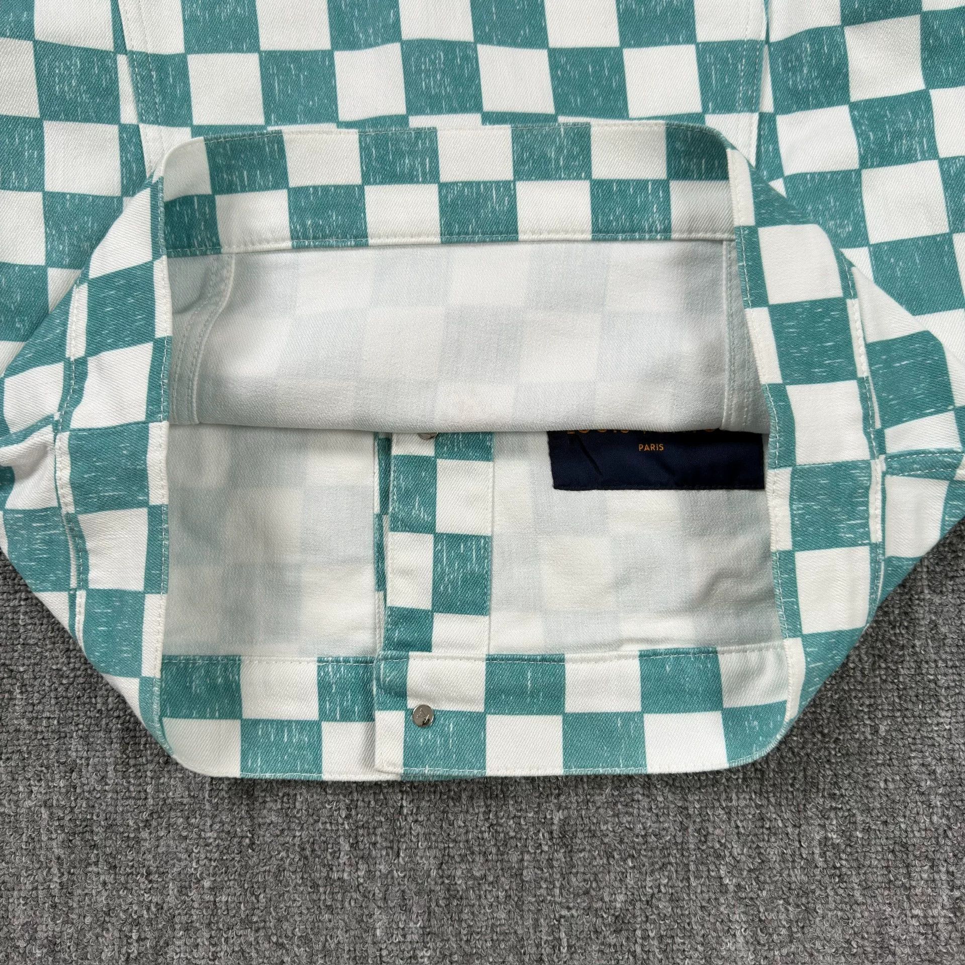 Louis Vuitton Louis Vuitton Green Damier Check Denim Jacket 46 Size US S / EU 44-46 / 1 - 6 Thumbnail