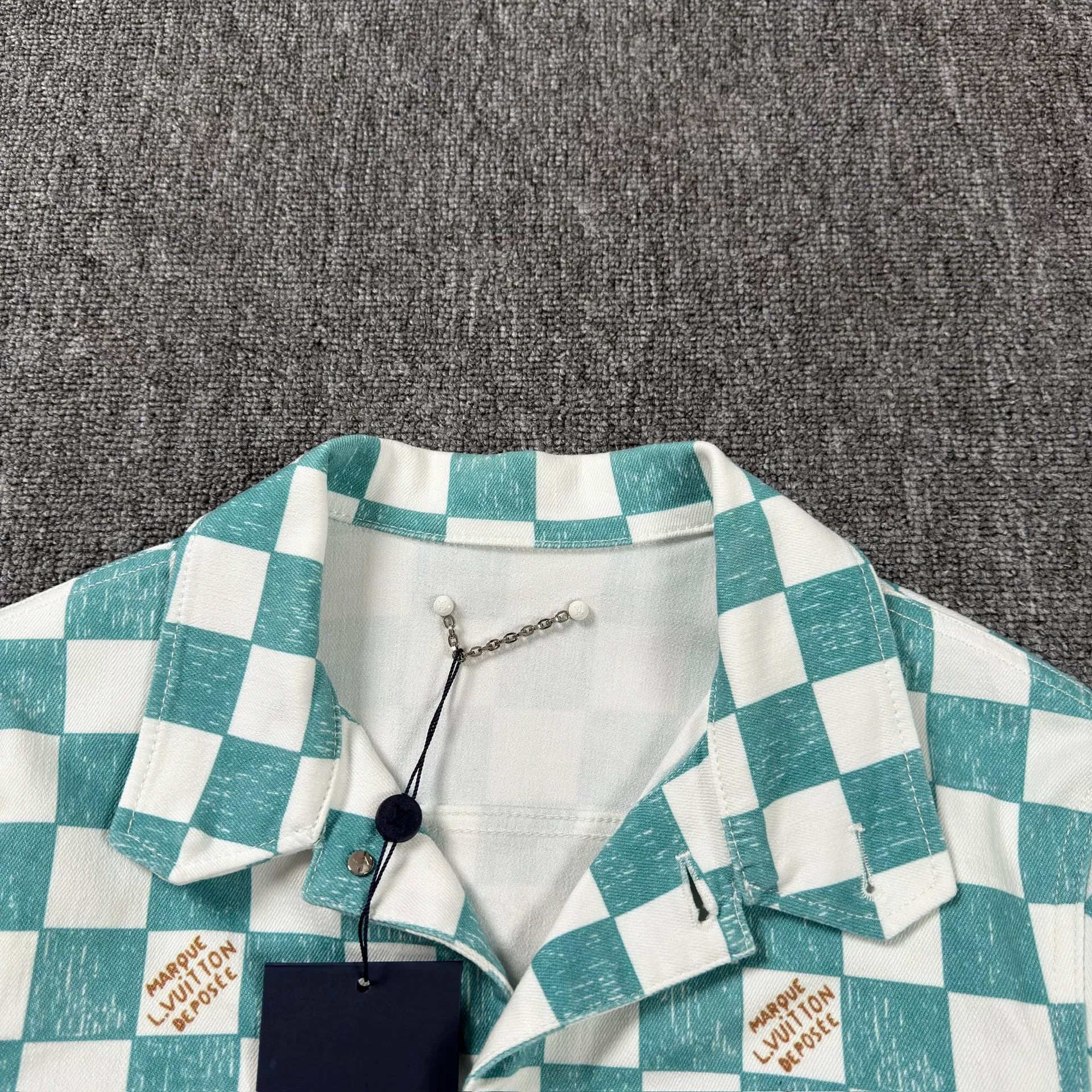 Louis Vuitton Louis Vuitton Green Damier Check Denim Jacket 46 Size US S / EU 44-46 / 1 - 2 Thumbnail