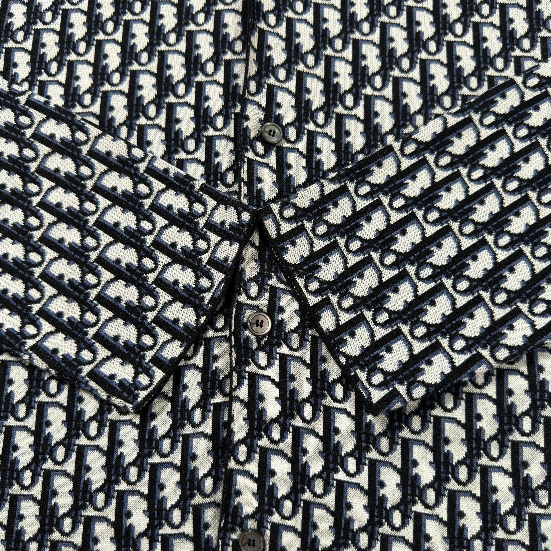 Dior Dior Oblique Print Cotton Button Up Shirt Size M Size US M / EU 48-50 / 2 - 6 Thumbnail