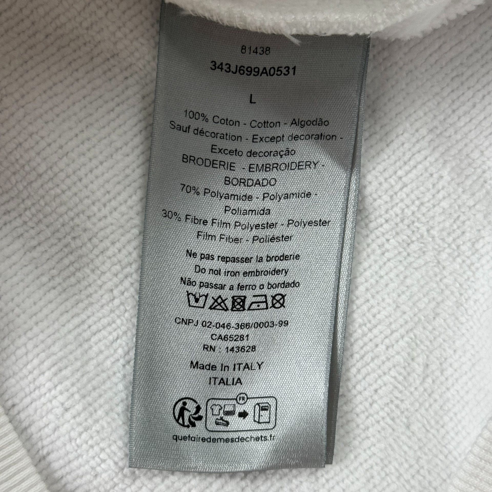 Dior Dior White Glitter Logo Sweatshirt L Size US L / EU 52-54 / 3 - 5 Thumbnail
