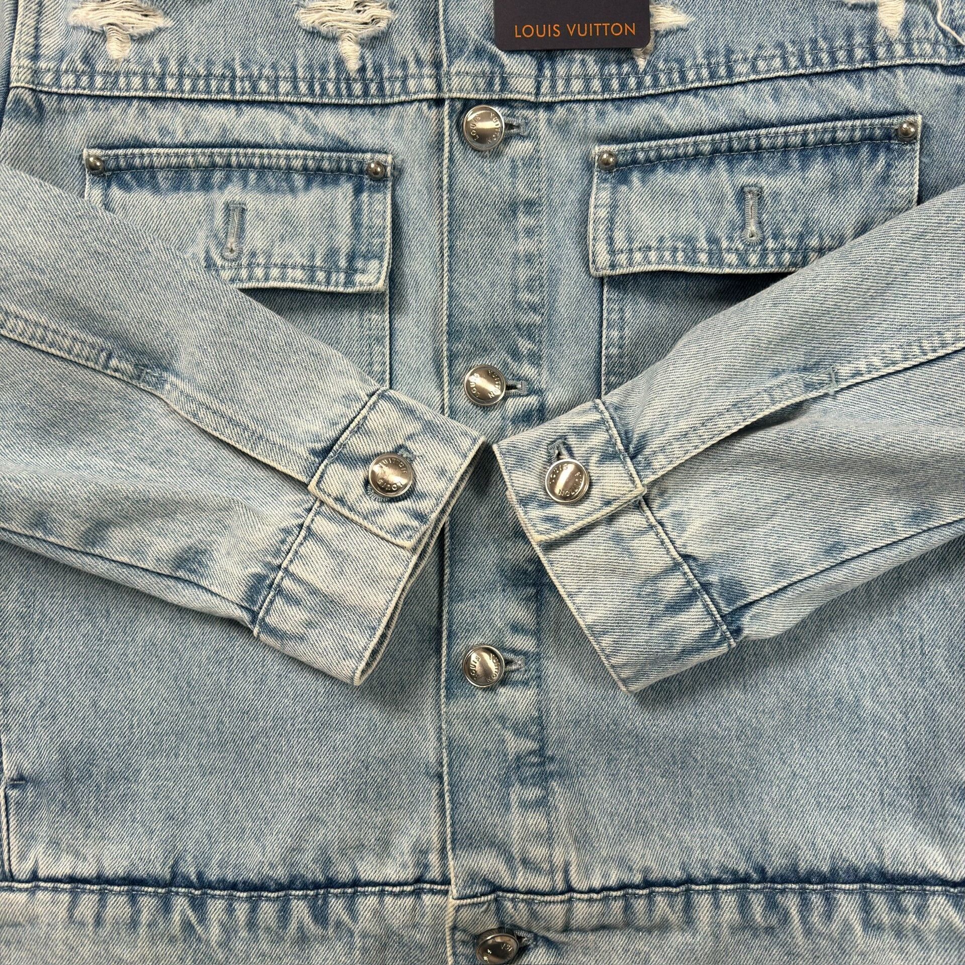 Louis Vuitton Louis Vuitton Distressed Monogram Denim Jacket 44 Size US S / EU 44-46 / 1 - 3 Thumbnail