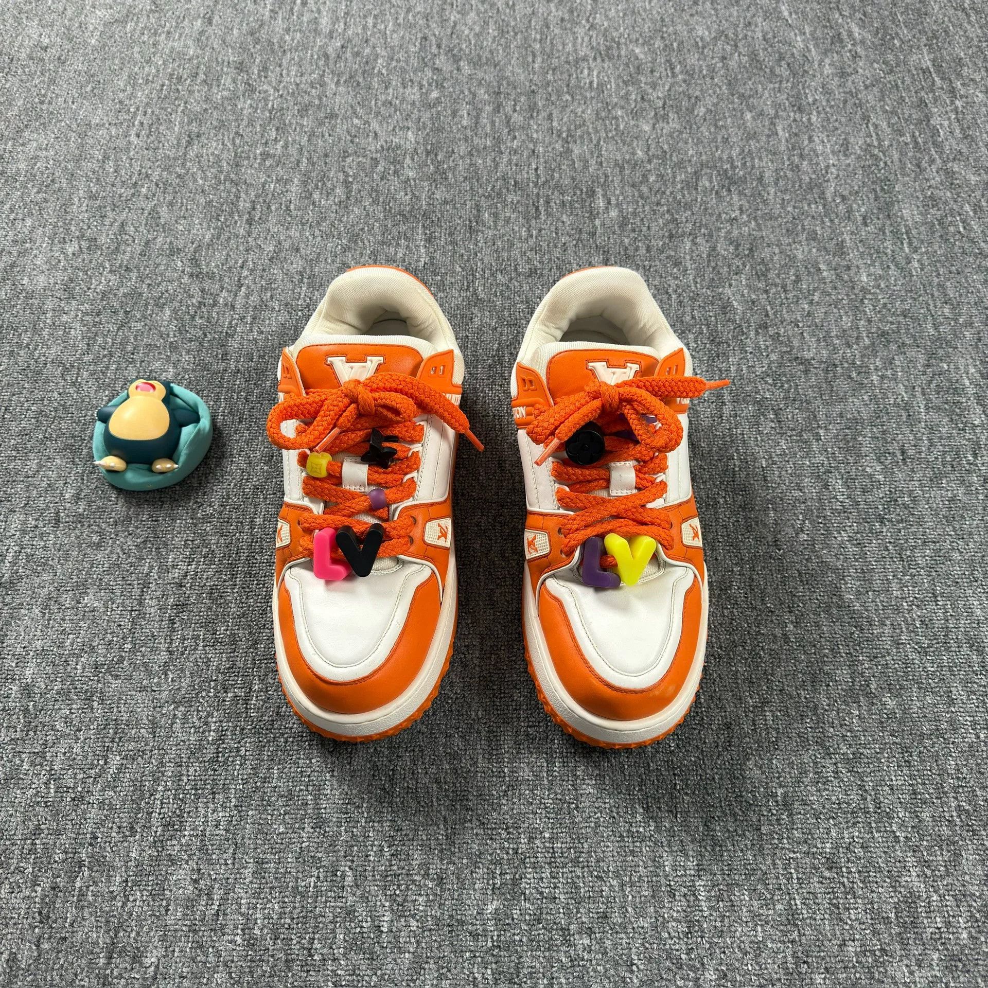 Louis Vuitton Louis Vuitton Orange LV Trainer Maxi Sneakers 11 Size US 11 / EU 44 - 2 Thumbnail