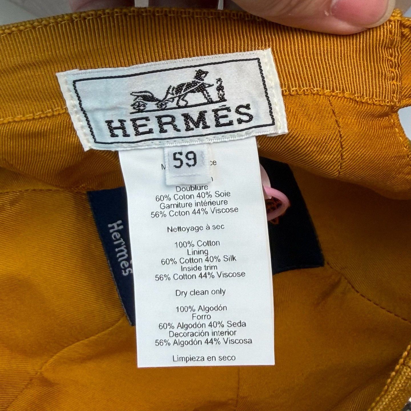 Hermes Hermes Yellow Hat one size Men Size ONE SIZE - 4 Thumbnail