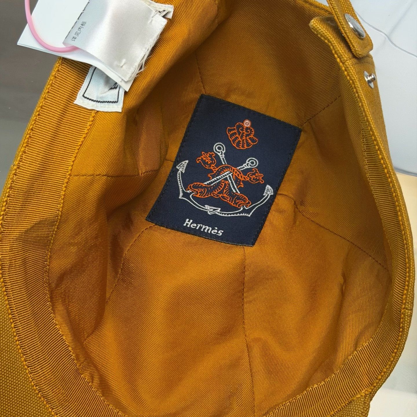 Hermes Hermes Yellow Hat one size Men Size ONE SIZE - 5 Thumbnail