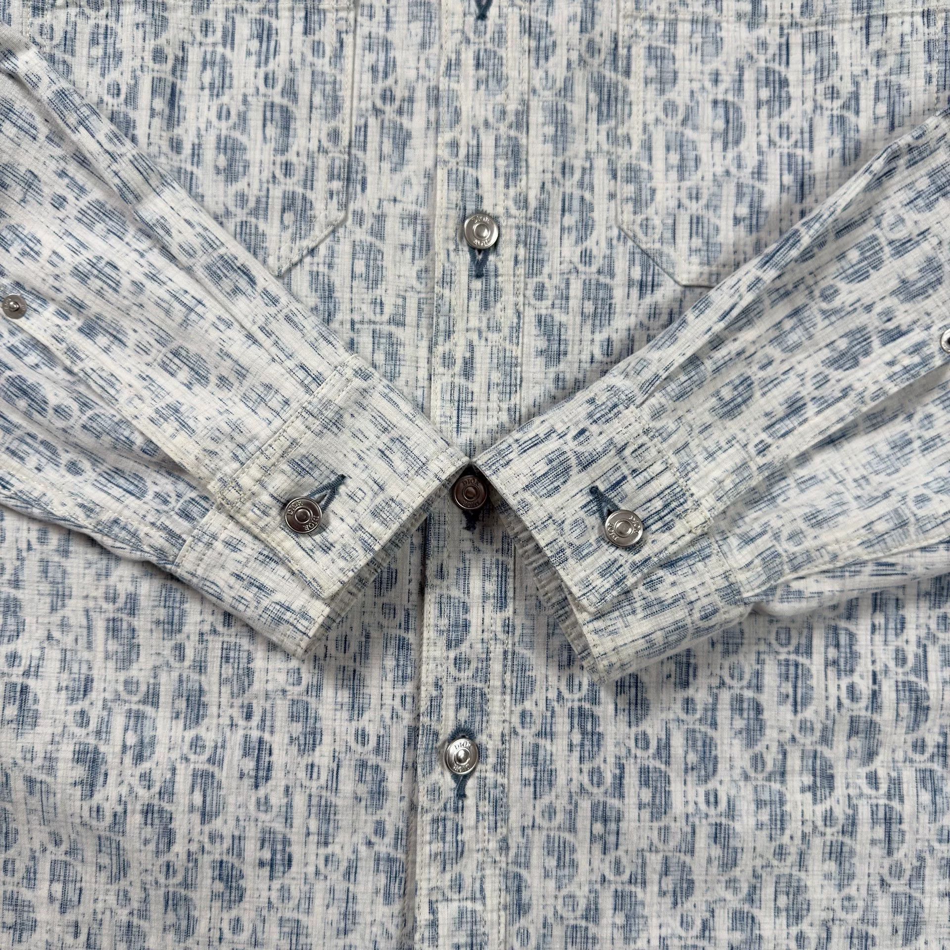 Dior Dior Oblique Print Long Sleeve Button Up Shirt Size 39 Size US M / EU 48-50 / 2 - 5 Thumbnail