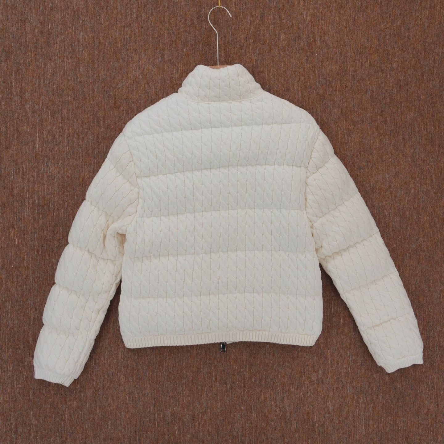 Moncler Moncler Knit Wool White Down Jacket S Women Size S / US 4 / IT 40 - 2 Thumbnail