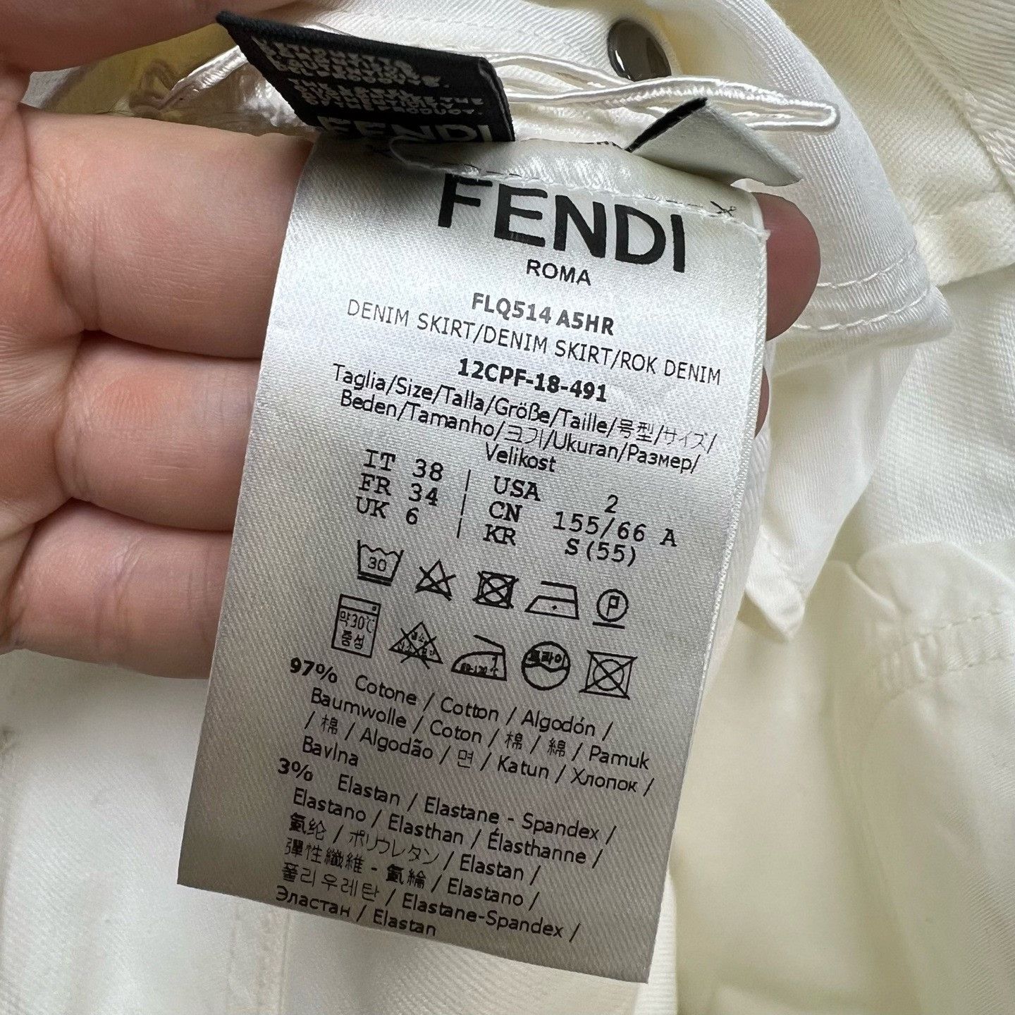 Fendi Fendi Retro White Skirt 37 Women Size 37" - 4 Thumbnail