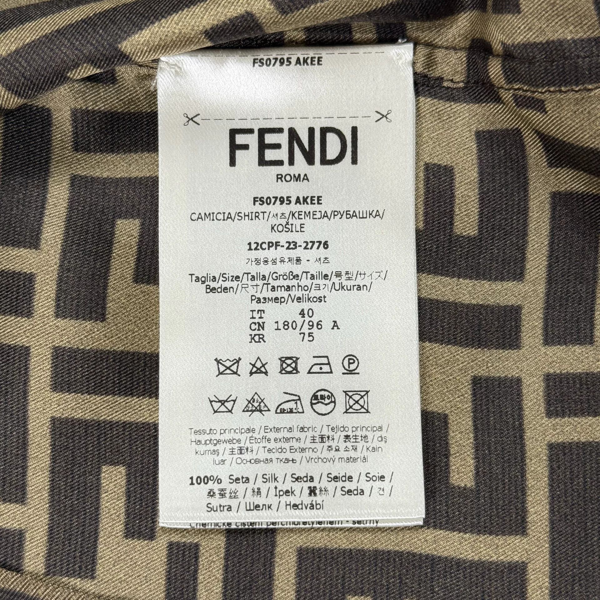 Fendi Fendi Monogram Silk Short Sleeve Shirt 40 Size US M / EU 48-50 / 2 - 5 Thumbnail