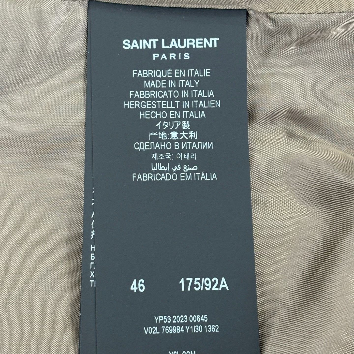 Saint Laurent Paris Saint Laurent Paris Casual Cotton Beige Heavy Coat s Men Size US S / EU 44-46 / 1 - 4 Thumbnail