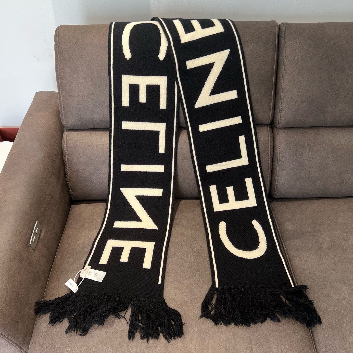 Celine Celine Retro Wool Black Scarf one size Men Size ONE SIZE - 2 Thumbnail