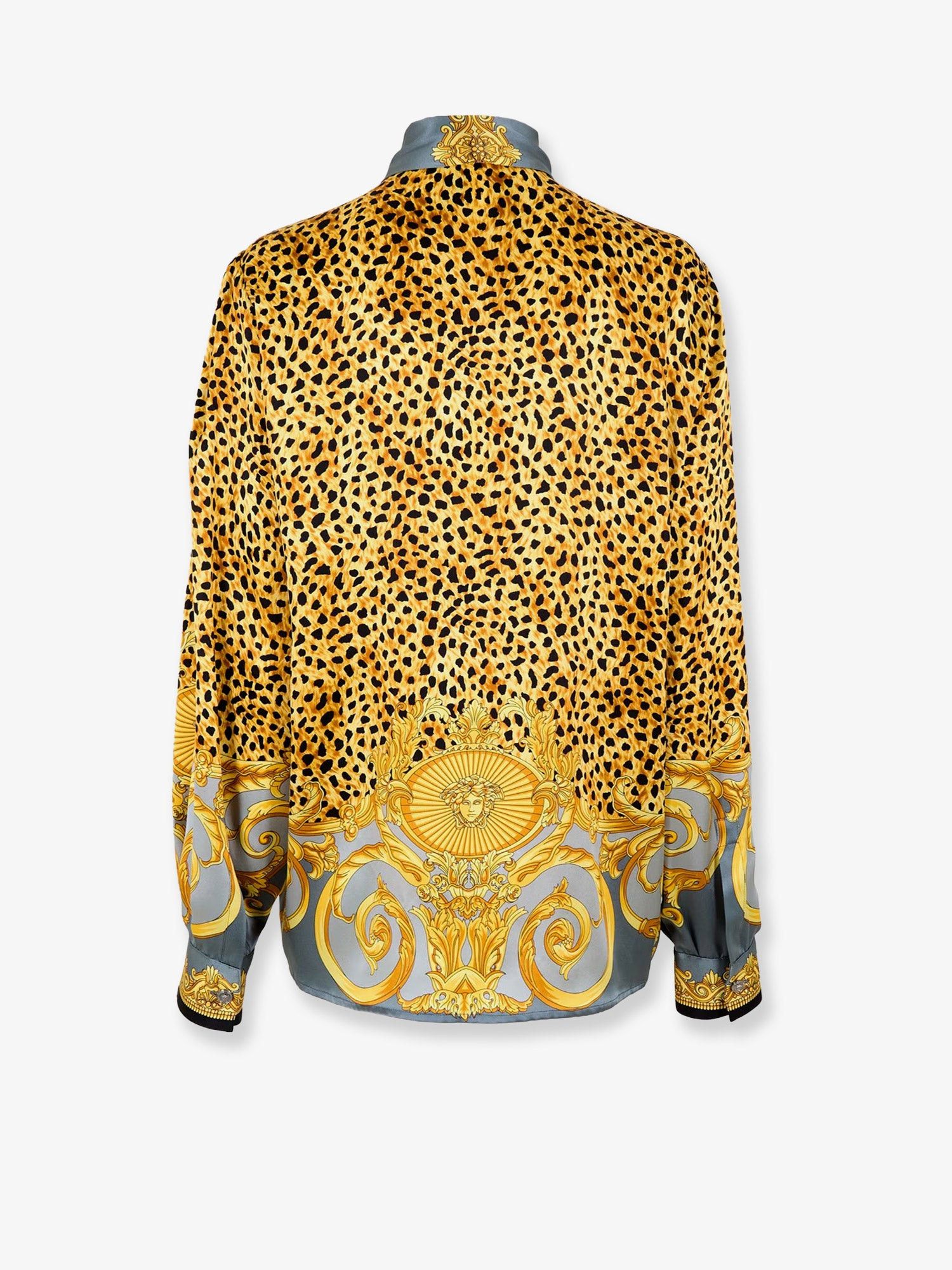 Versace Cheetah Foulard Lavalliere Silk Shirt Size S / US 4 / IT 40 - 2 Thumbnail