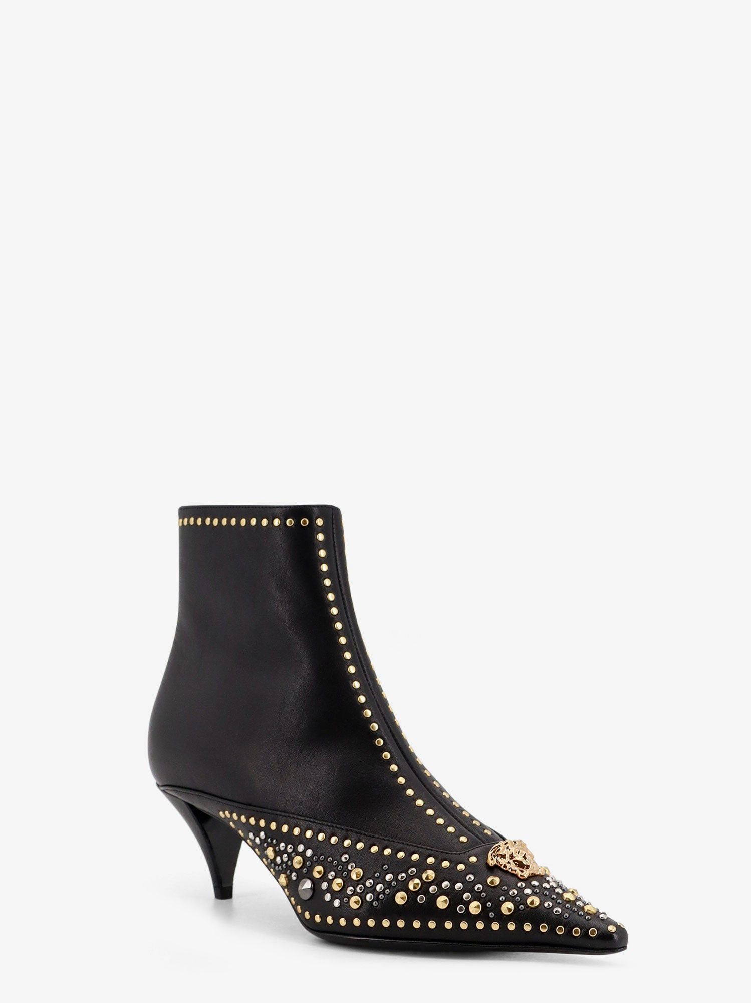 Versace Leather Ankle Boots Size US 7 / IT 37 - 2 Thumbnail