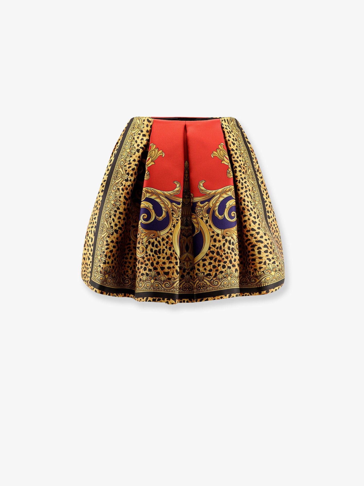 Versace Cheetah Barocco Silk Duchesse Skirt Size 27" / US 4 / IT 40 - 2 Thumbnail