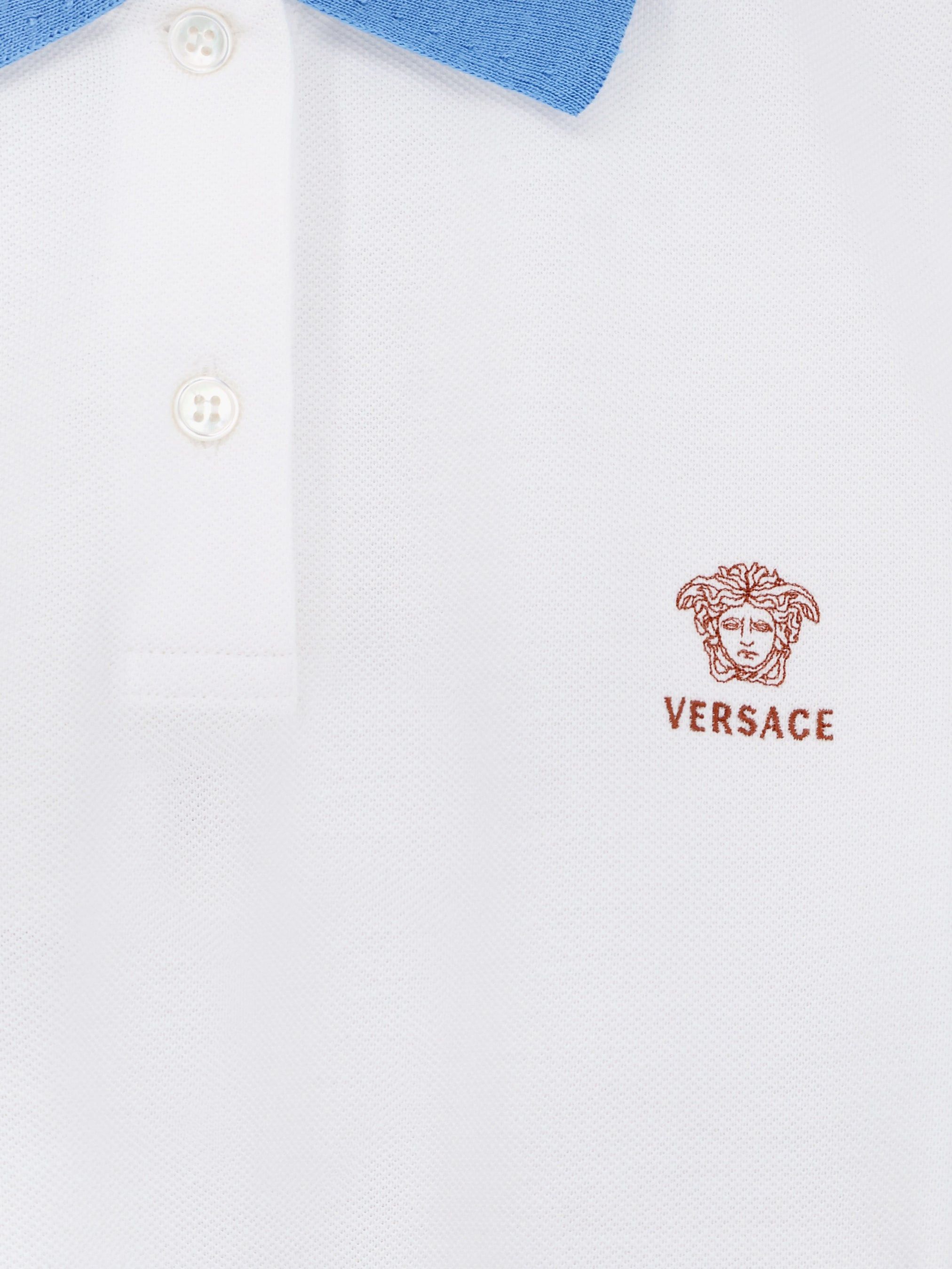 Versace Cotton Polo Shirt With Medusa Embroidery Size M / US 6-8 / IT 42-44 - 3 Thumbnail