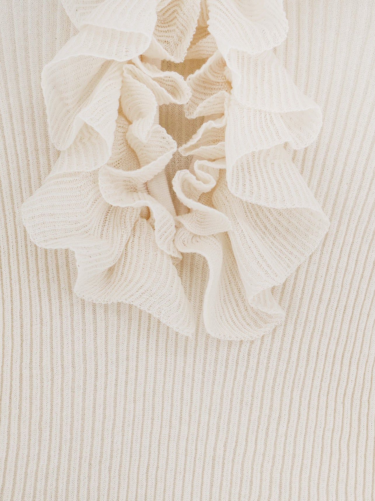Nude Ribbed Cotton Blend Sweater Size M / US 6-8 / IT 42-44 - 3 Thumbnail