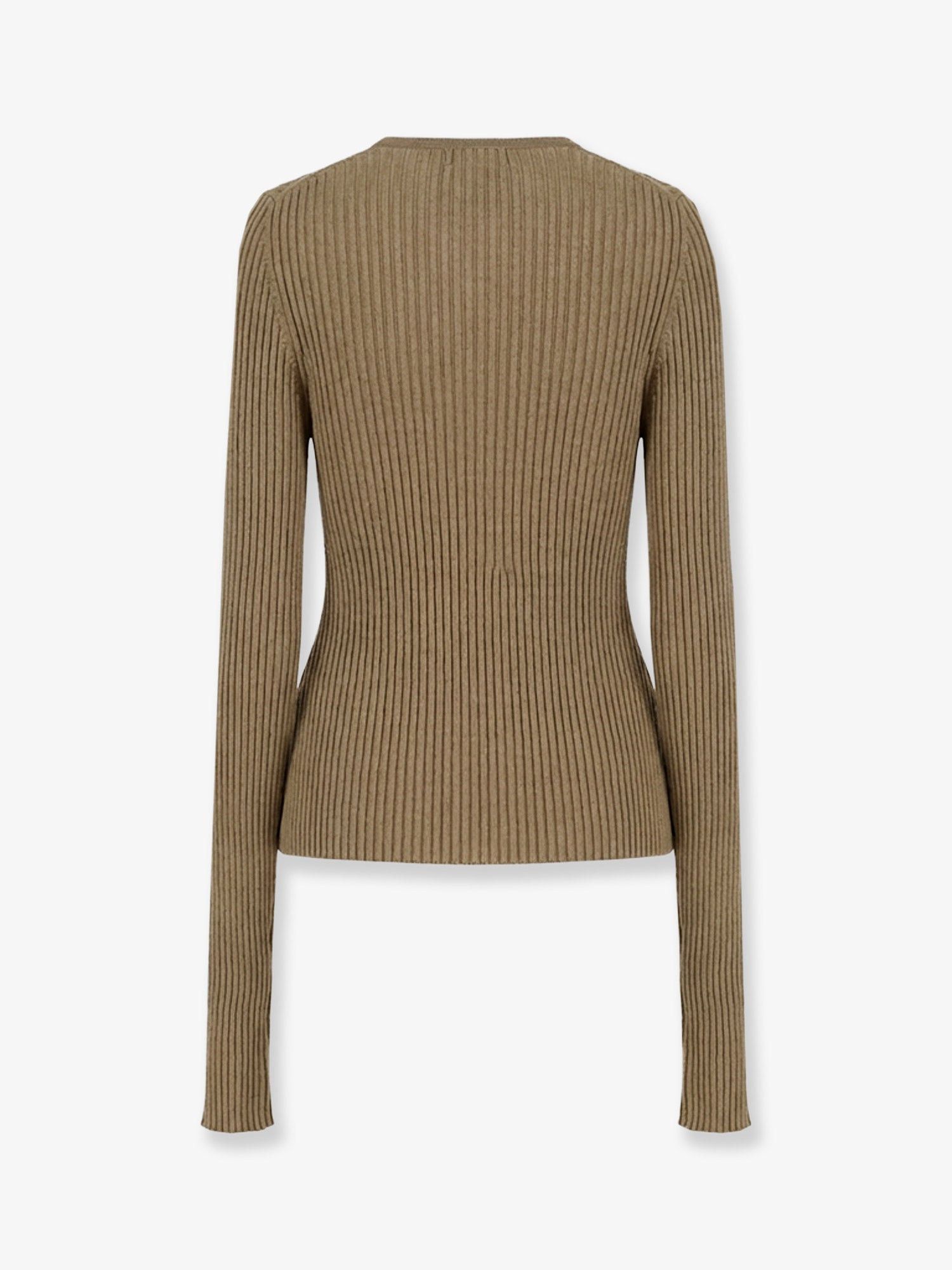 Nude Ribbed Cotton Blend Sweater Size S / US 4 / IT 40 - 2 Thumbnail