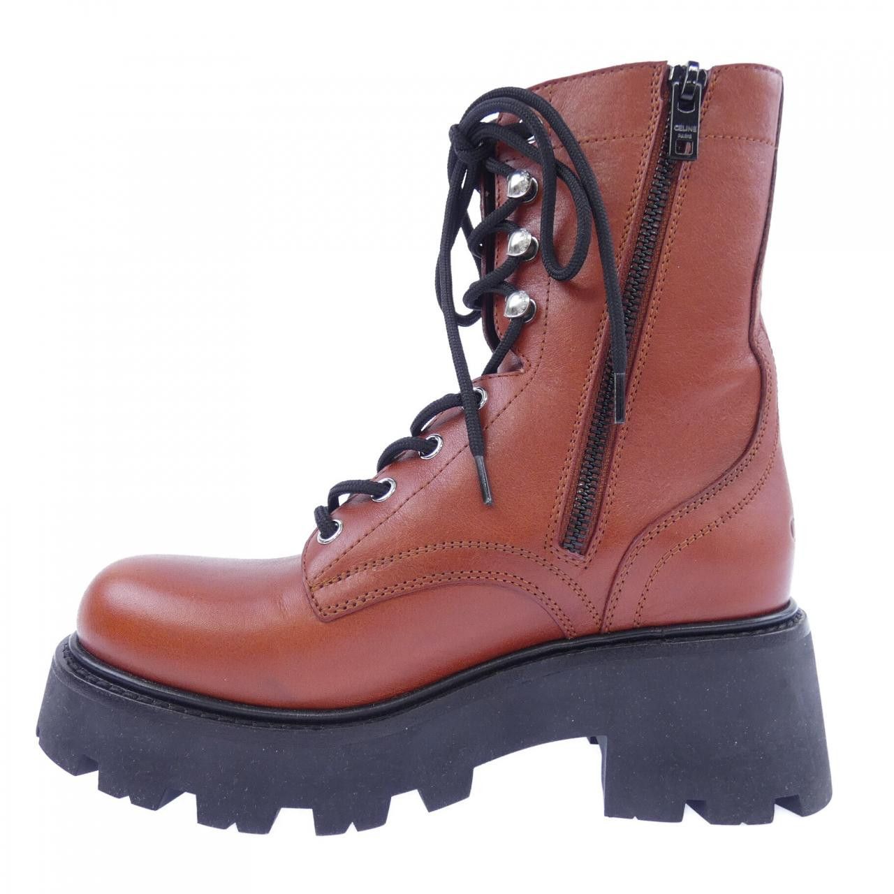 Celine Celine CELINE Triomphe Ranger Mid Lace Up Calf Leather Boots Leather Shoes 357583579C DUTY FREE for USA Size ONE SIZE - 2 Thumbnail