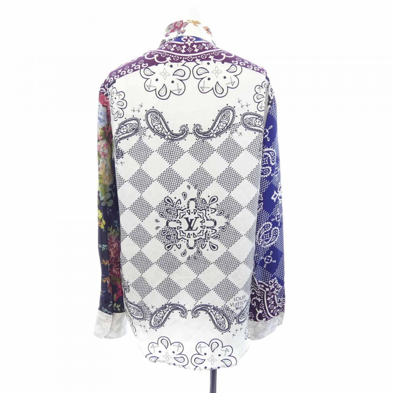 Louis Vuitton Louis Vuitton Louis Vuitton Silk Long Sleeve Shirt Textile Dress Shirt HNS72WRB8 DUTY FREE for USA Size ONE SIZE - 2 Thumbnail
