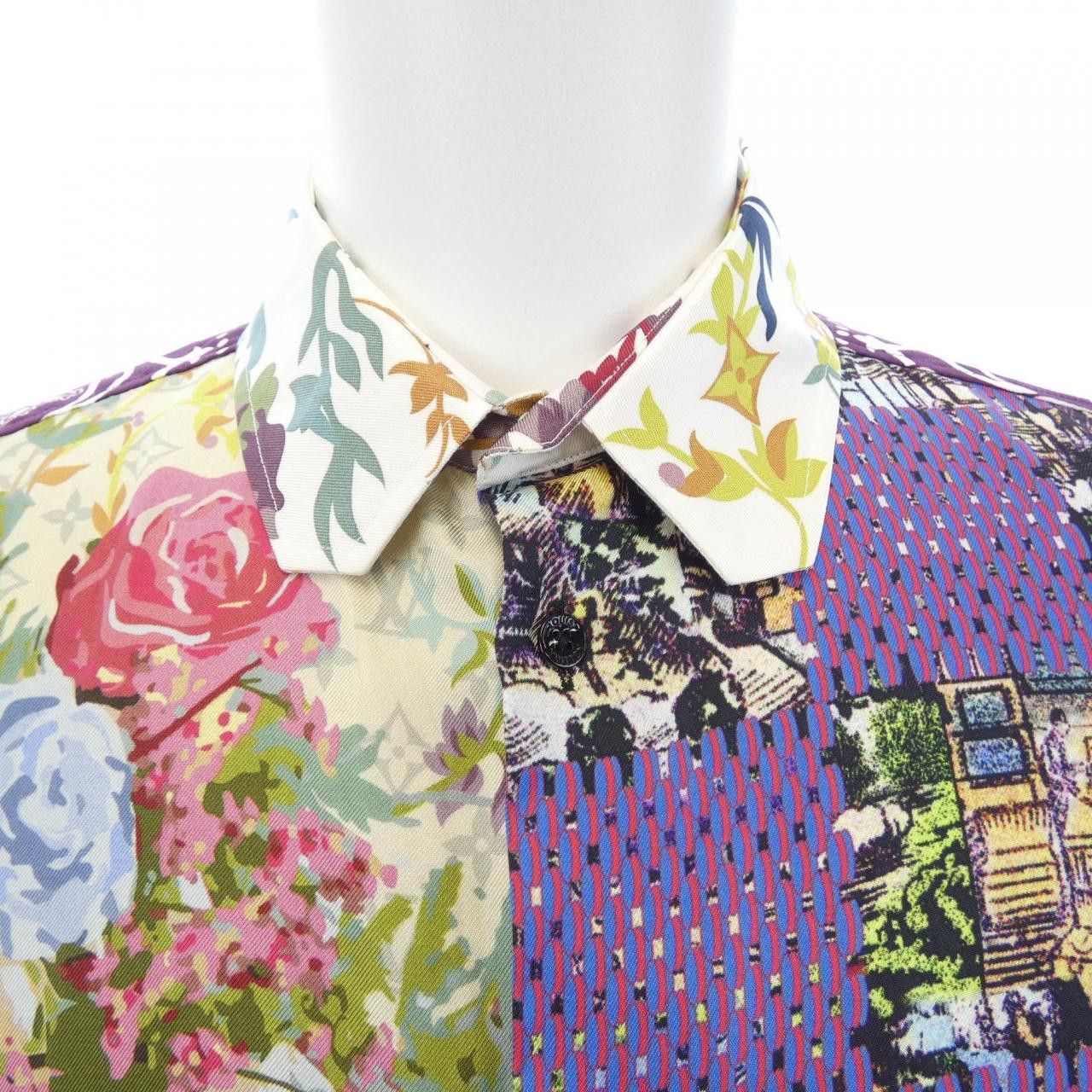 Louis Vuitton Louis Vuitton Louis Vuitton Silk Long Sleeve Shirt Textile Dress Shirt HNS72WRB8 DUTY FREE for USA Size ONE SIZE - 5 Thumbnail