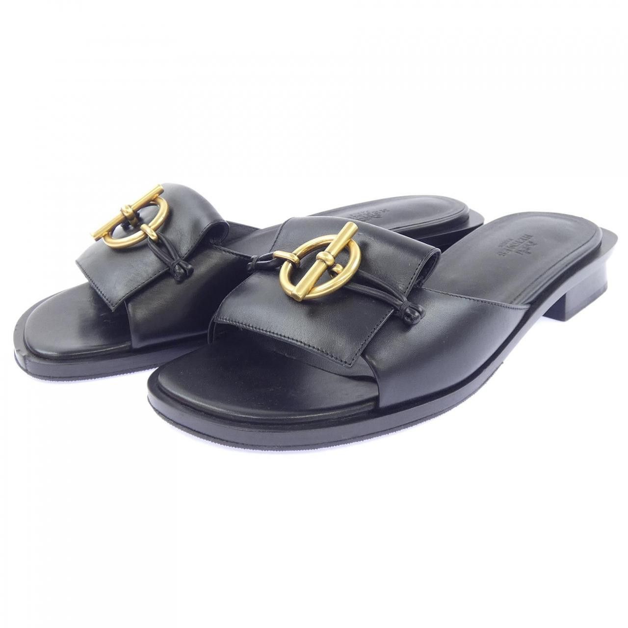 Hermes Hermes Hermes Aile Glenan Calf Sandals Leather Shoes DUTY FREE for USA Size ONE SIZE - 3 Thumbnail