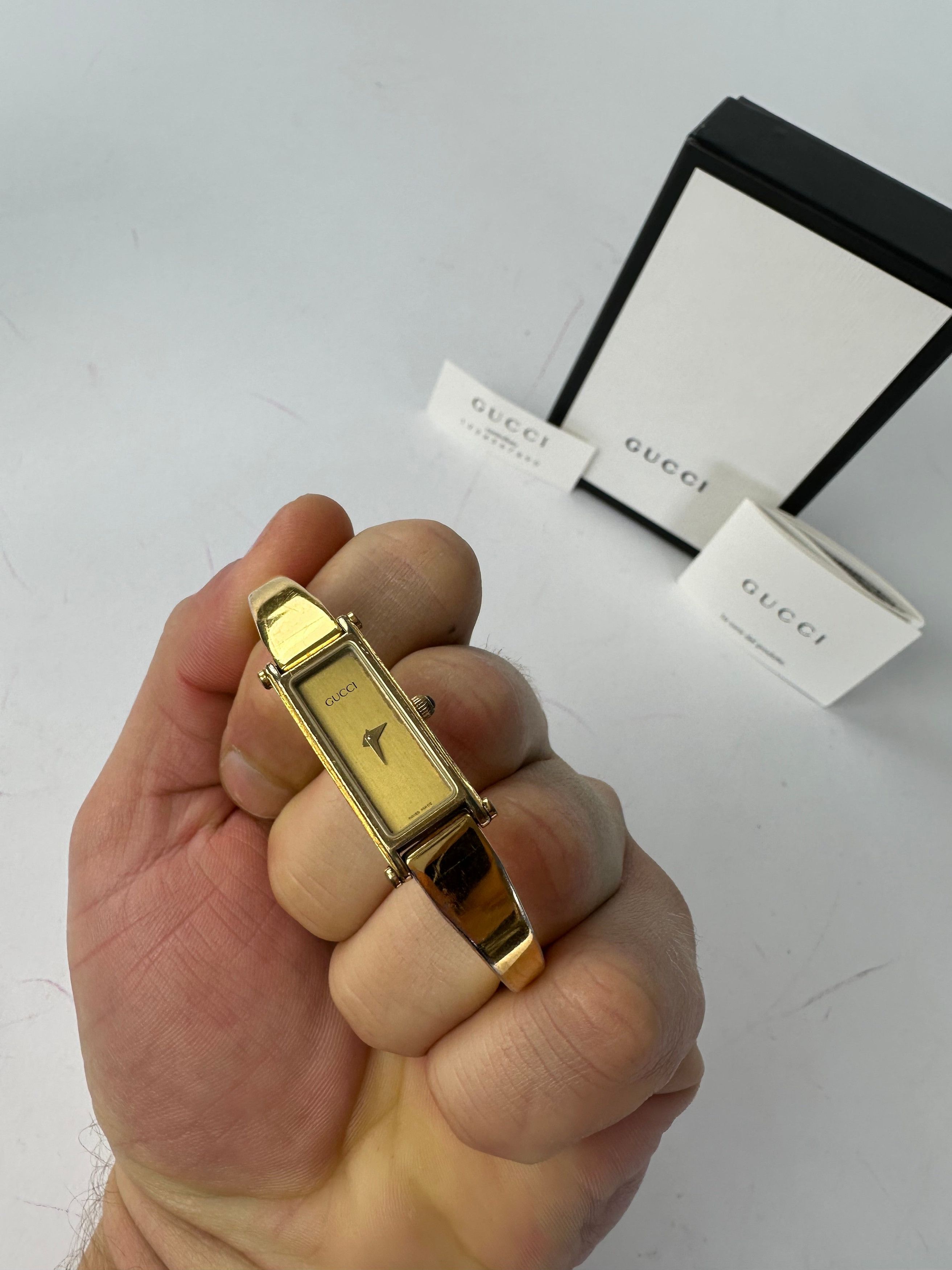 Gucci Vintage Gold Plated Horsebit Quartz Watch Golden Size ONE SIZE - 5 Thumbnail