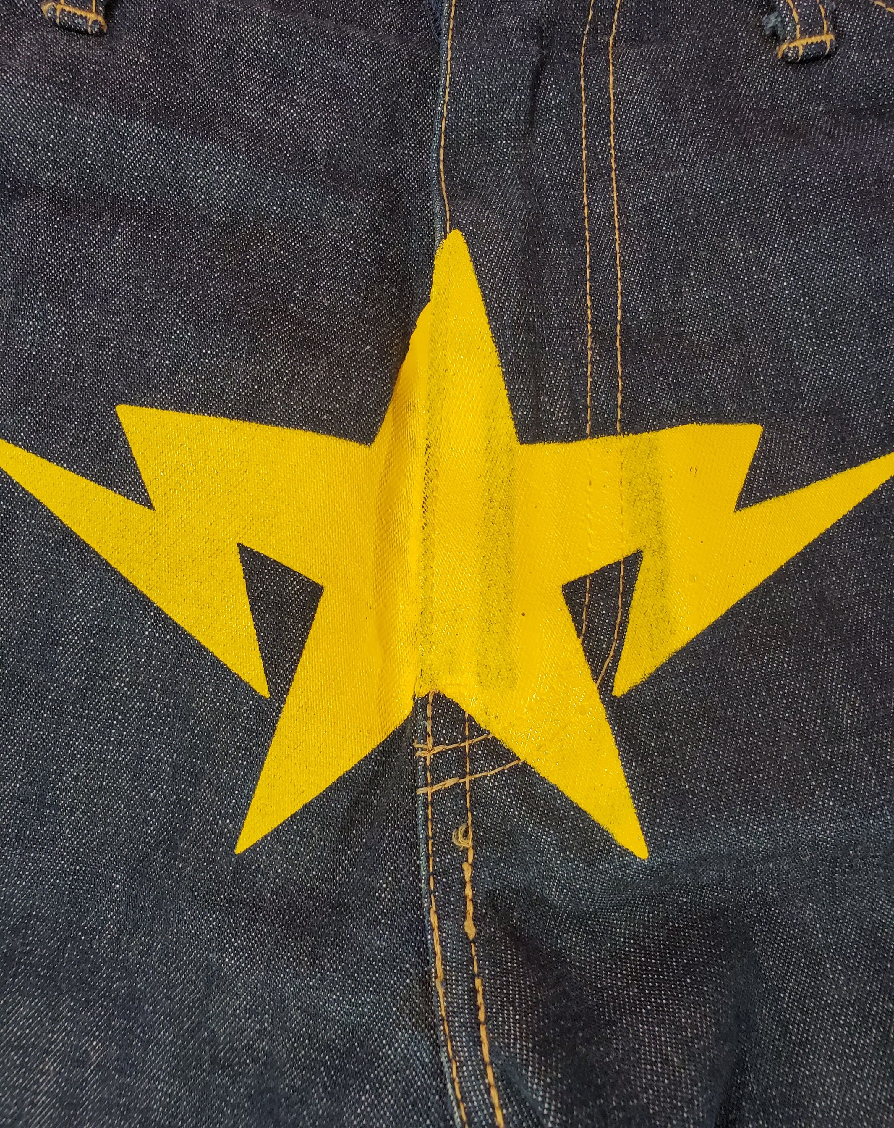 Bape Bape Twinsta STA Yellow Print Dark Denim Jeans XL Bapesta Size US 38 / EU 54 - 2 Preview