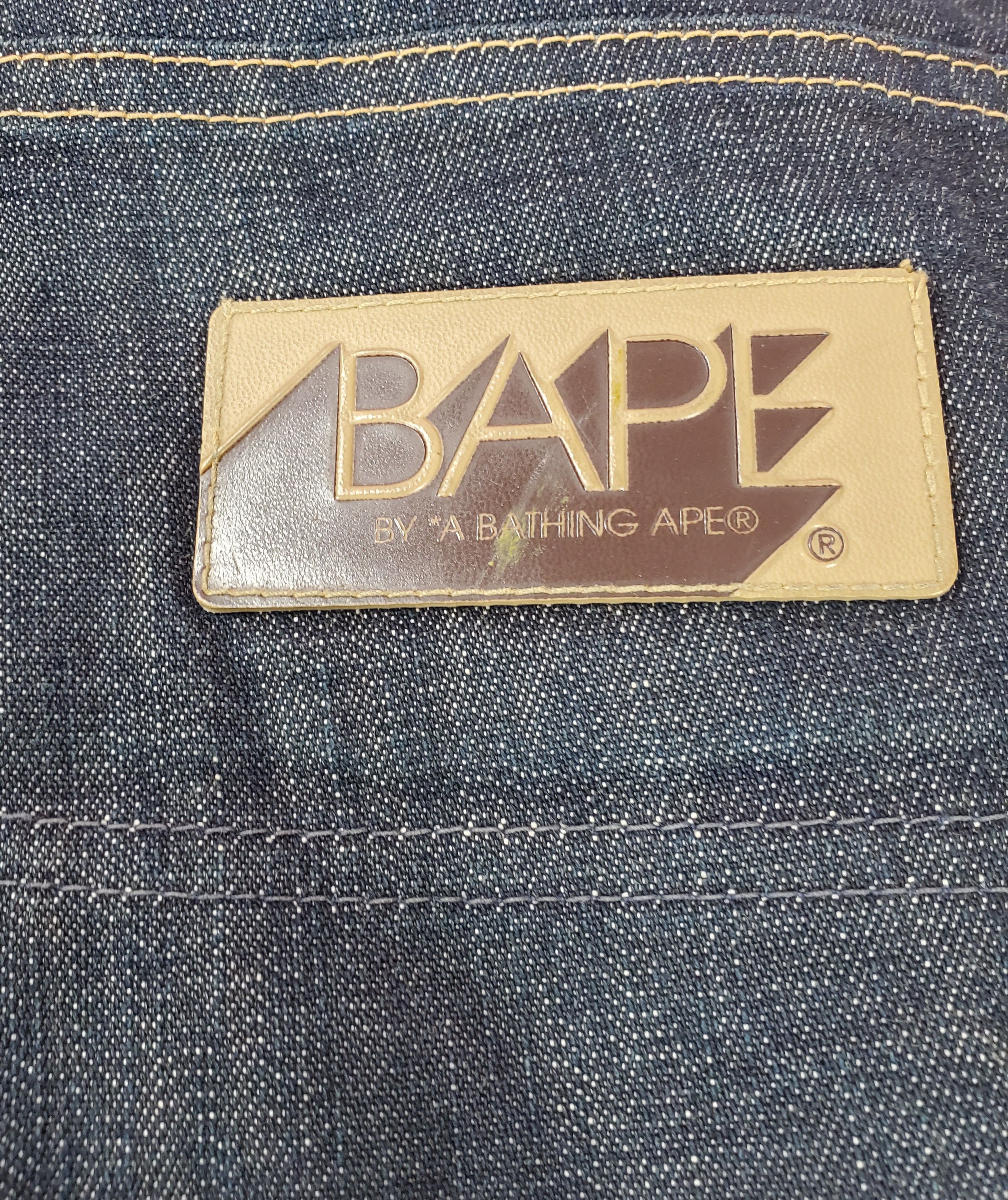 Bape Bape Twinsta STA Yellow Print Dark Denim Jeans XL Bapesta Size US 38 / EU 54 - 6 Thumbnail