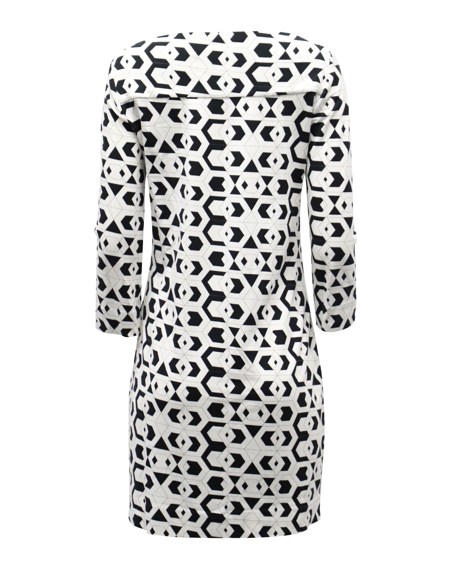Diane von Furstenberg Diane Von Furstenberg Geometric Print Dress in Black Viscose Size 26" / US 2 / IT 38 - 3 Thumbnail