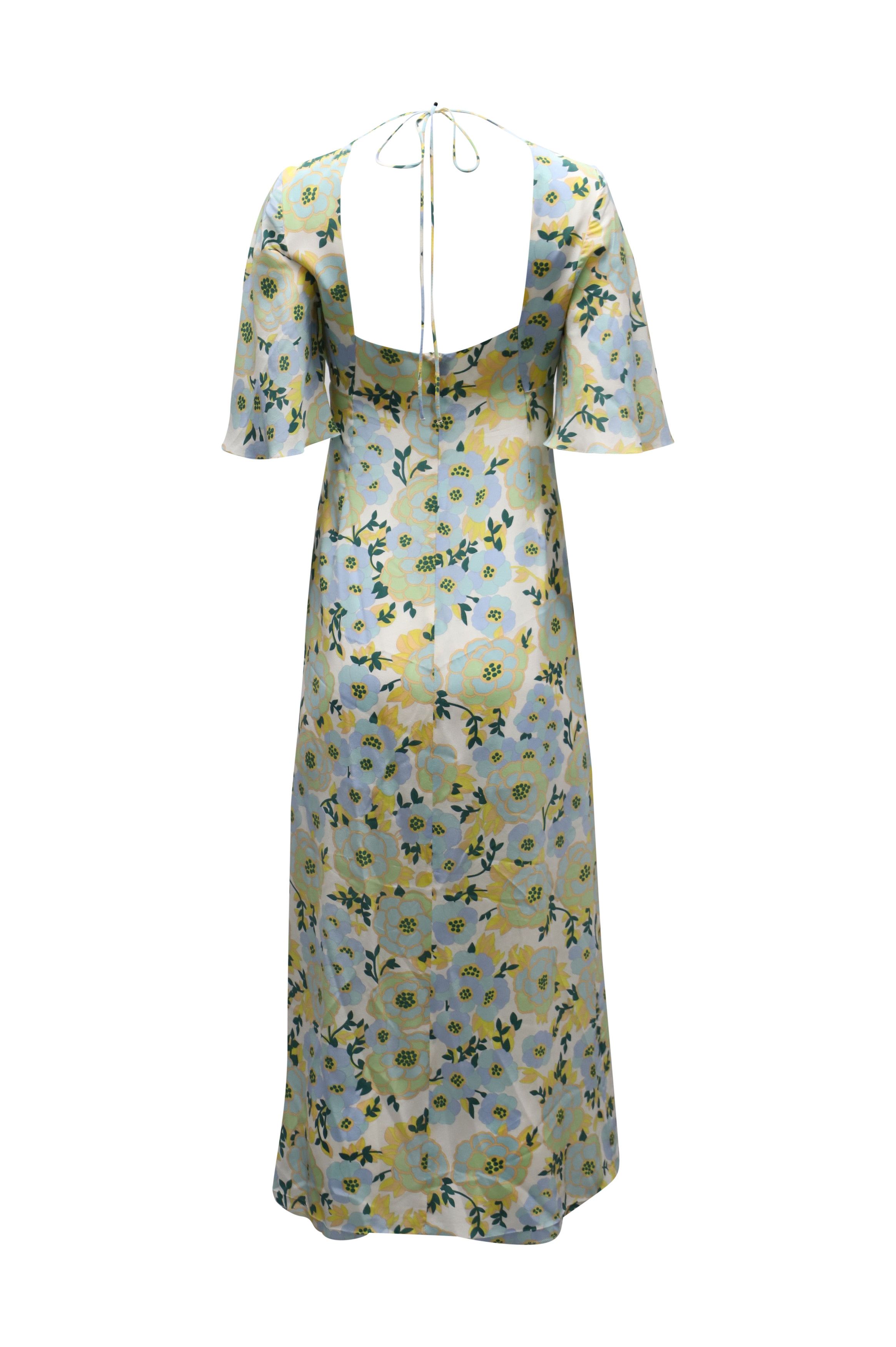 Sandro Sandro Paris Bell Sleeve V-neck Floral Midi Dress in Light B Size S / US 4 / IT 40 - 2 Thumbnail
