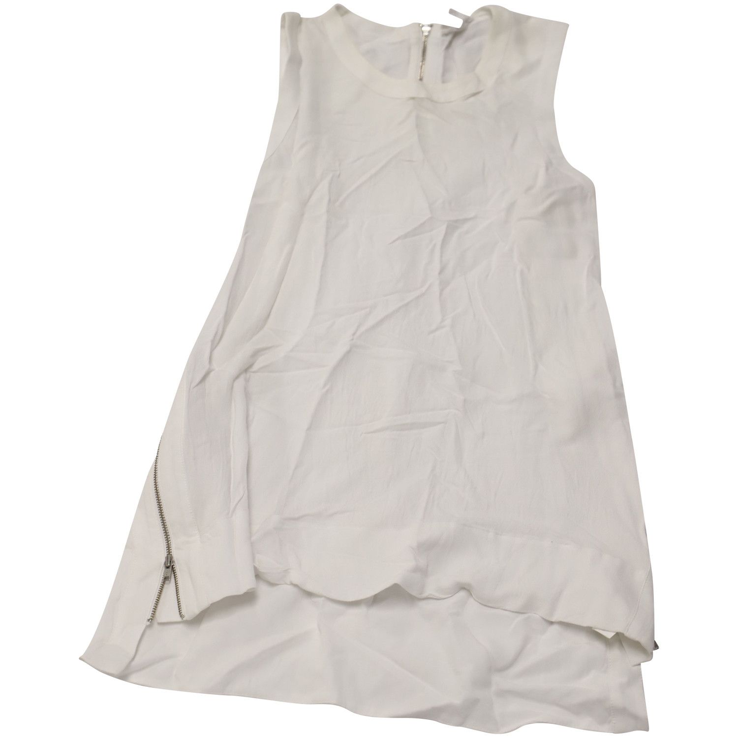 Helmut Lang Helmut Lang Tank Top in White Rayon Size XS / US 0-2 / IT 36-38 - 3 Thumbnail