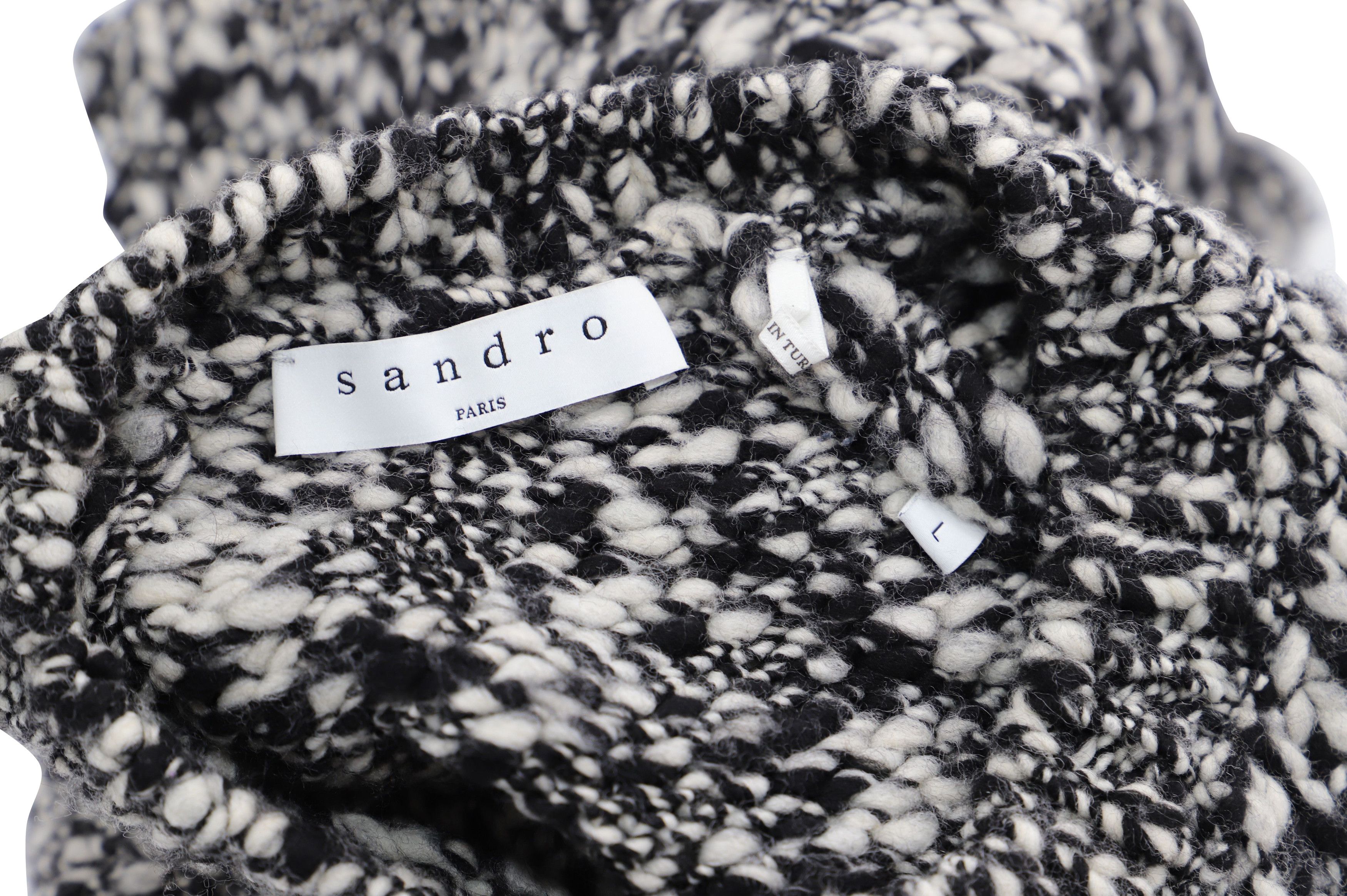 Sandro Sandro Boredom Chunky Knit Crewneck Sweater in Black Acrylic Size US M / EU 48-50 / 2 - 3 Thumbnail