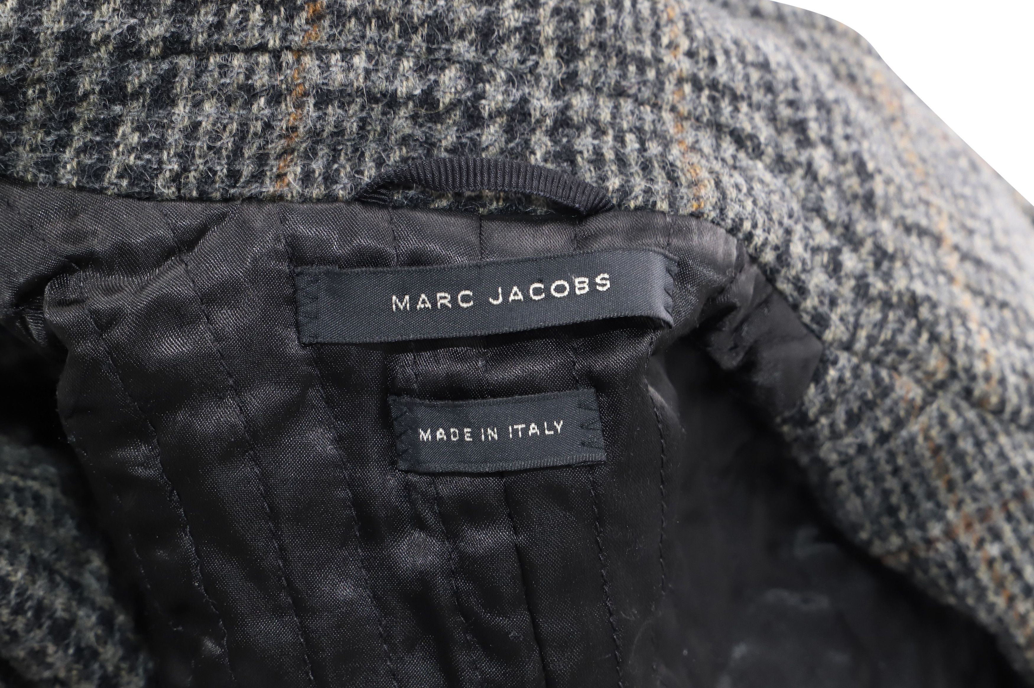 Marc Jacobs Marc Jacobs Plaid Pea Coat in Grey Wool Size US M / EU 48-50 / 2 - 3 Thumbnail
